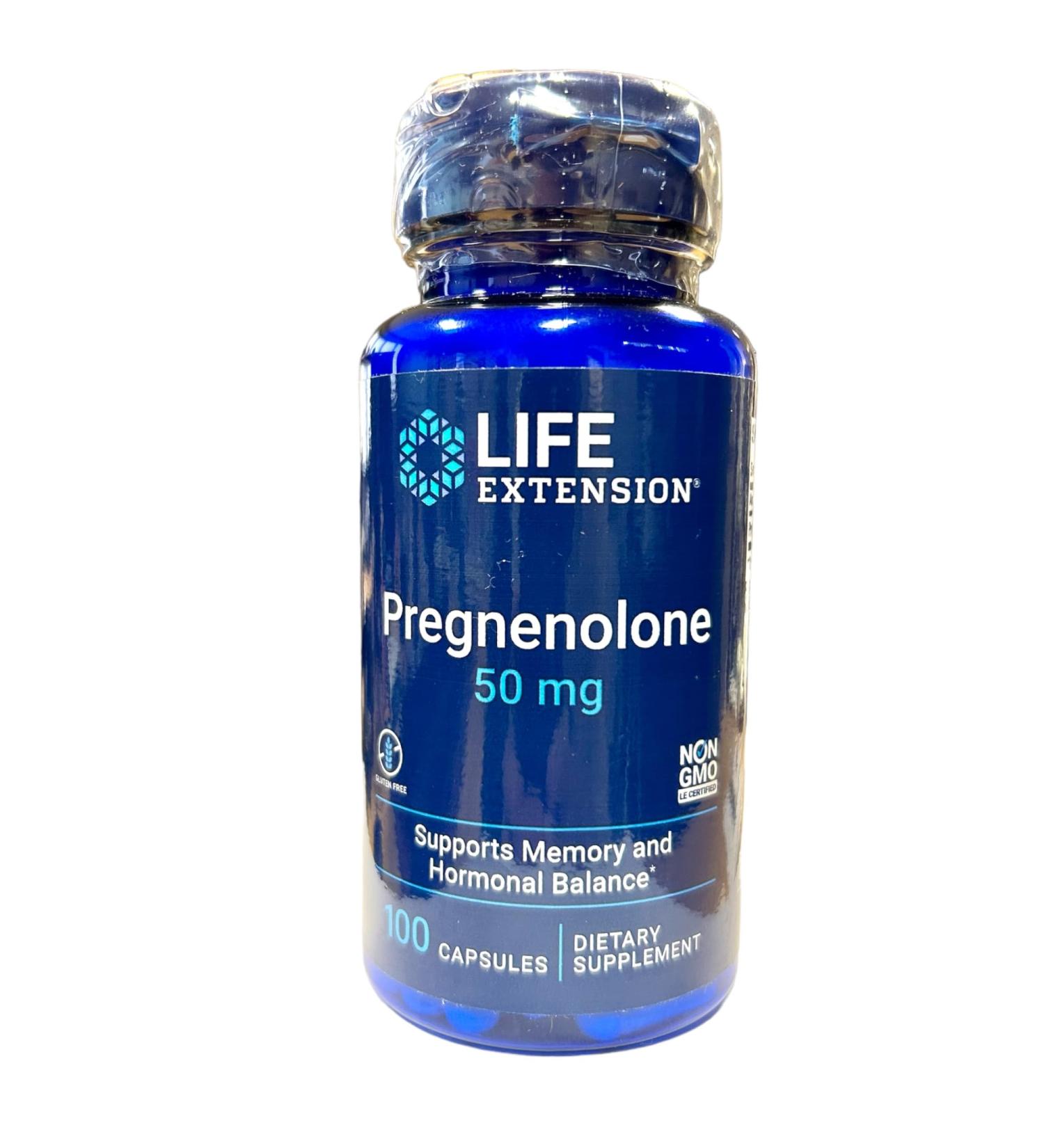 Tudor Life Extension Pregnenolone 50 mg GMO-free gluten-free 100 gels