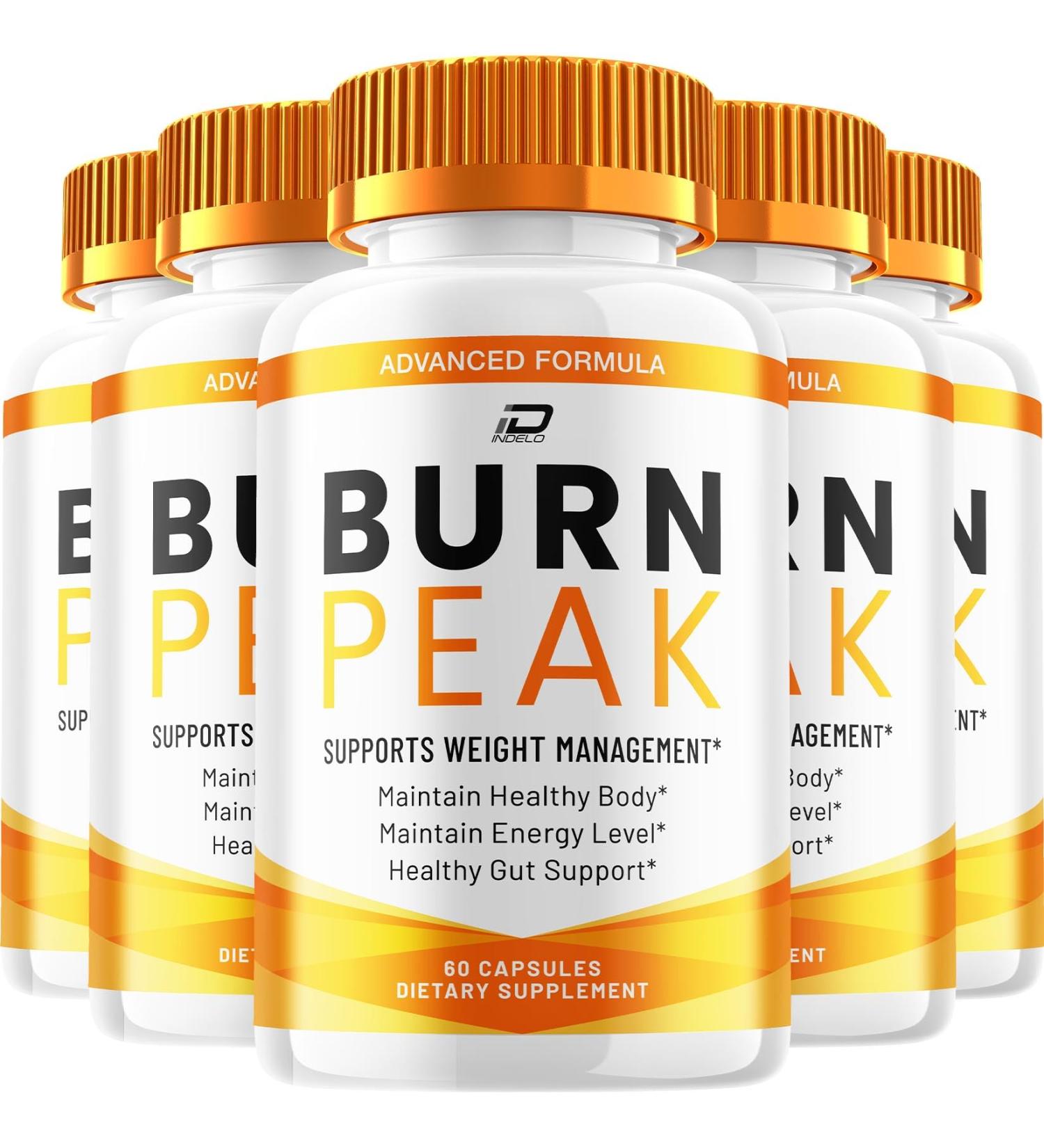 Burn Peak Capsules BurnPeak Natural Blend Advanced Formula 800MG Dietary Supplement Maximum Strength (5 Pack - 300 Capsules) - Buy Online on GoSupps.com