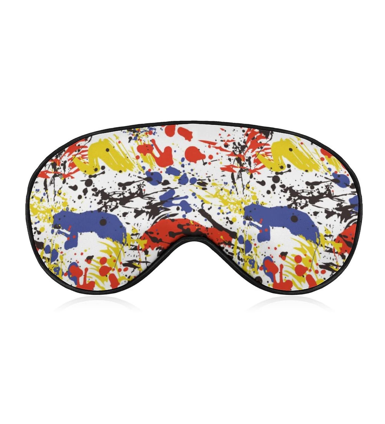 Colorful Ink Splashes Sleep Mask for Women | Adjustable Eye Shades with Elastic Strap | Perfect for Travel & Relaxation - Buy Online on GoSupps.com