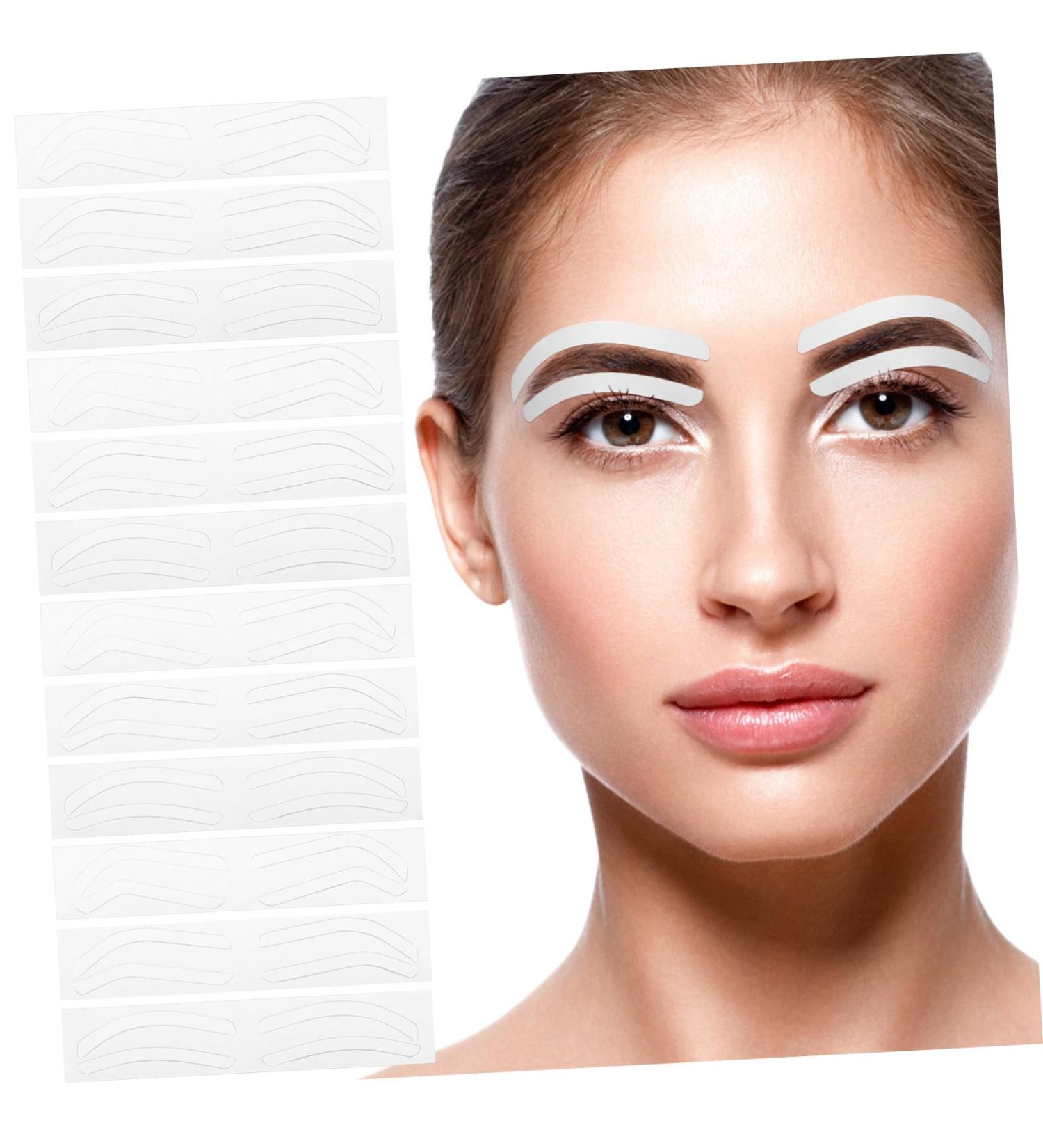 Mikinona 12 Sheets Eyebrow Ruler Stencils White Brow Mapping Stickers Eye Brow Shapers - Buy Online on GoSupps.com