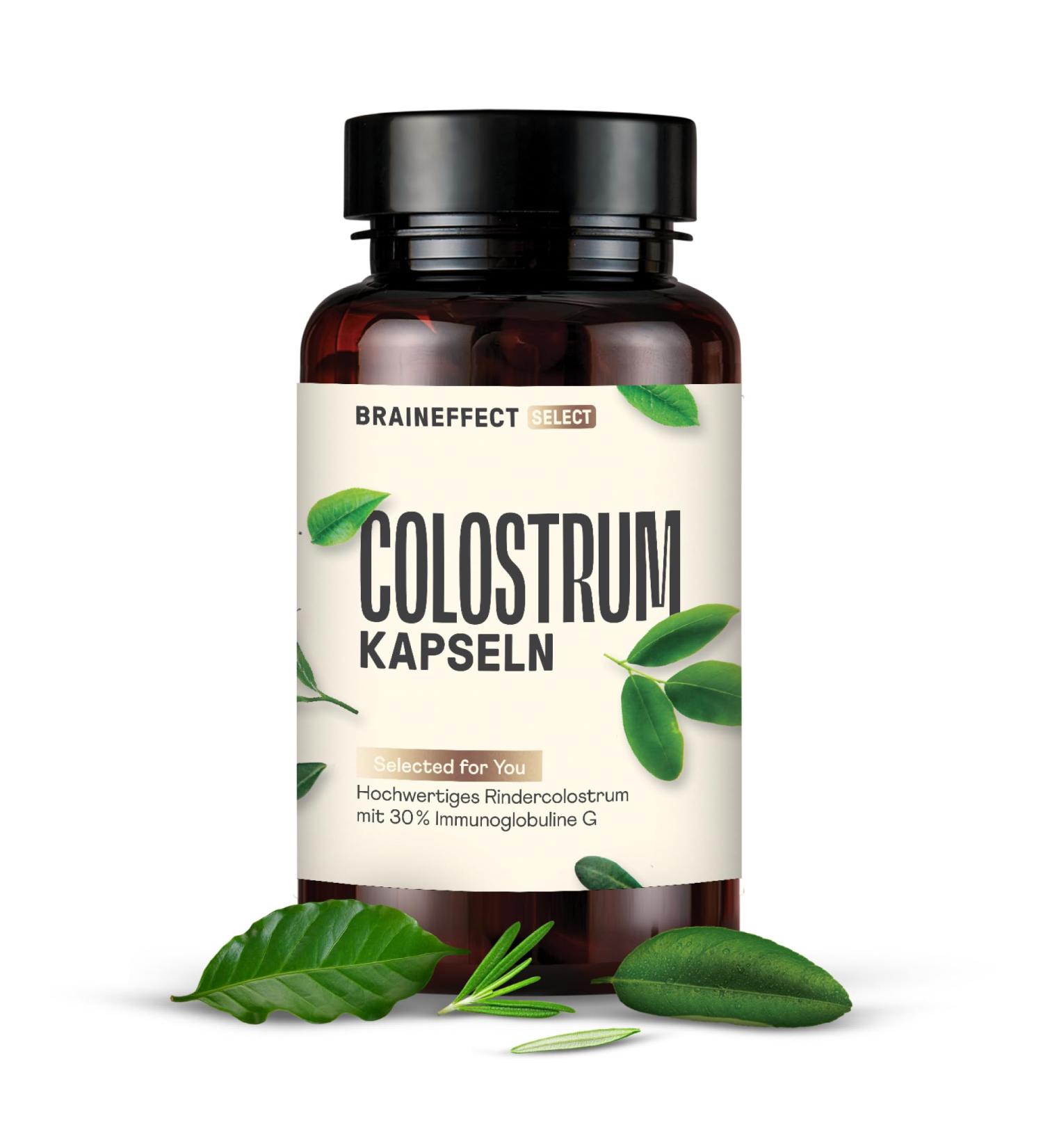 Braineffect Colostrum Capsules 120 P. - High-Dose Vegetarian Colostrum with 150mg Immunoglobulins & Lean Milk Powder - International Shipping Available - Buy Online on GoSupps.com