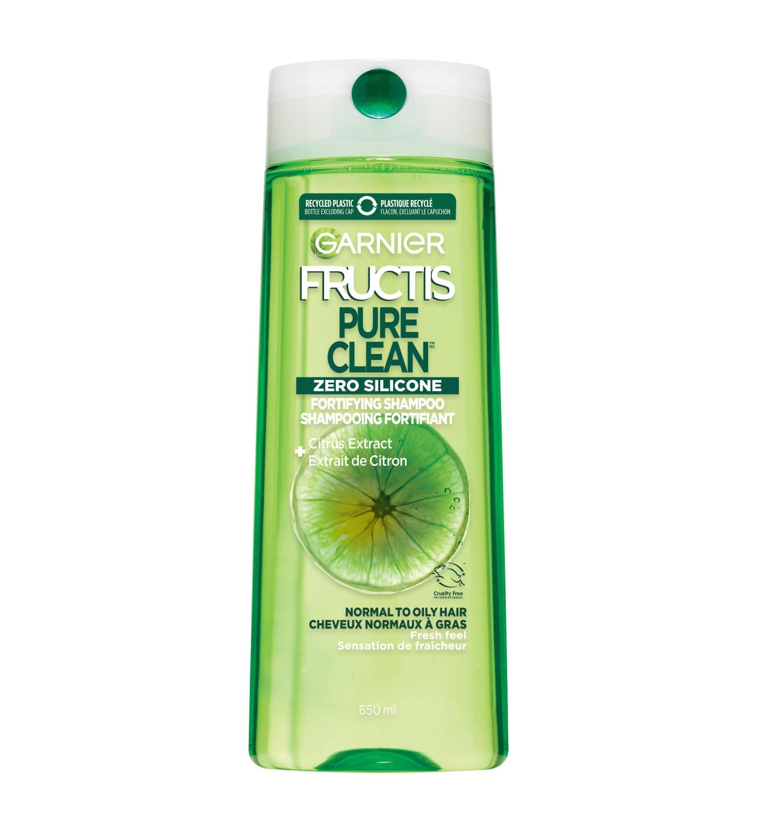 Garnier Fructis Pure Clean Zero Silicone Fortifying Shampoo for Normal to Oily Hair with Citrus Extract 650mL 650 ml (Pack of 1) Shampoo - Buy Online on GoSupps.com