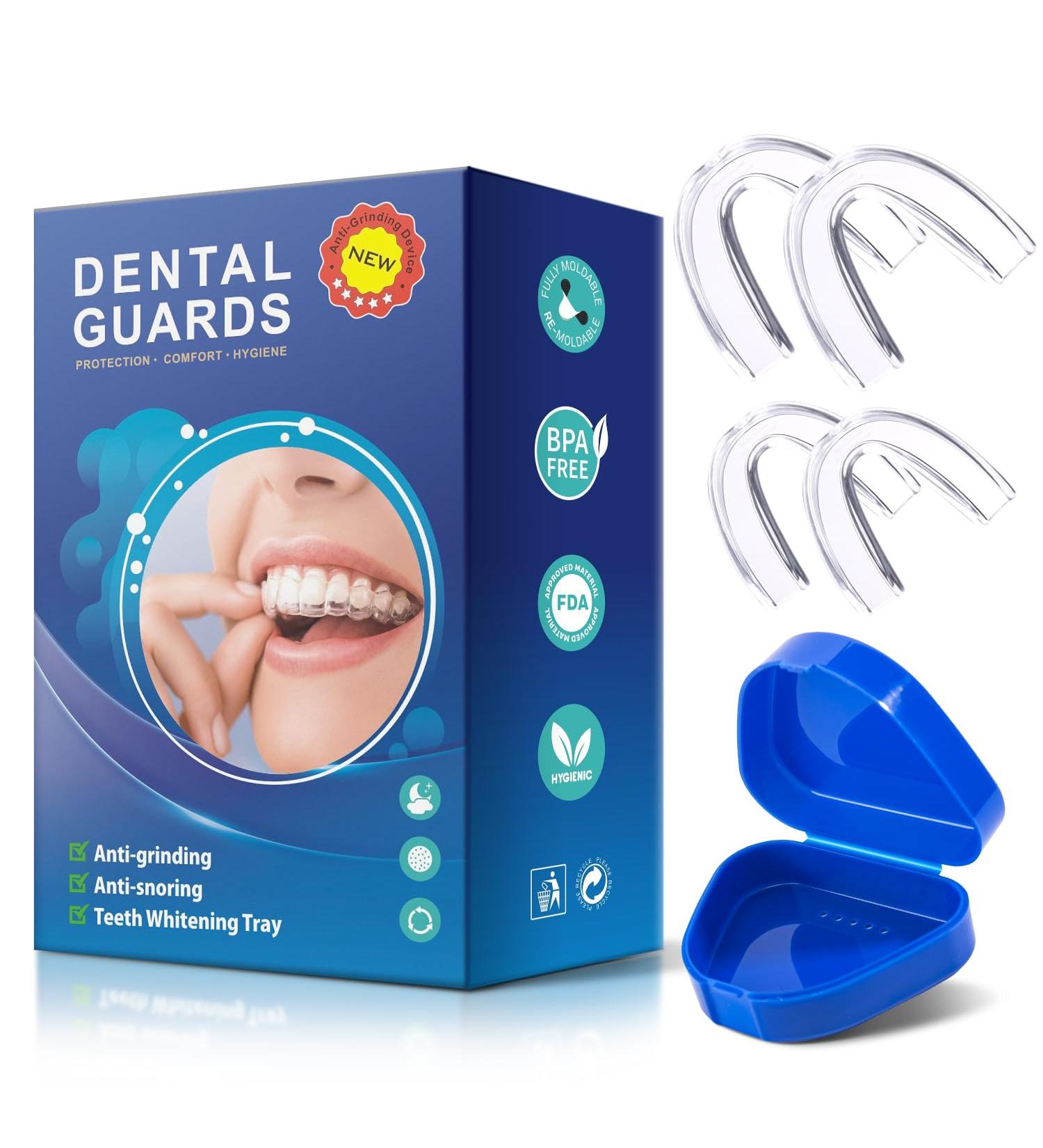 Anti-Snoring & Teeth Grinding Solution | Crunching Rail - 2 Sizes 4 Formable Mouth Guards for Bruxism & Night Protection - Buy Online on GoSupps.com