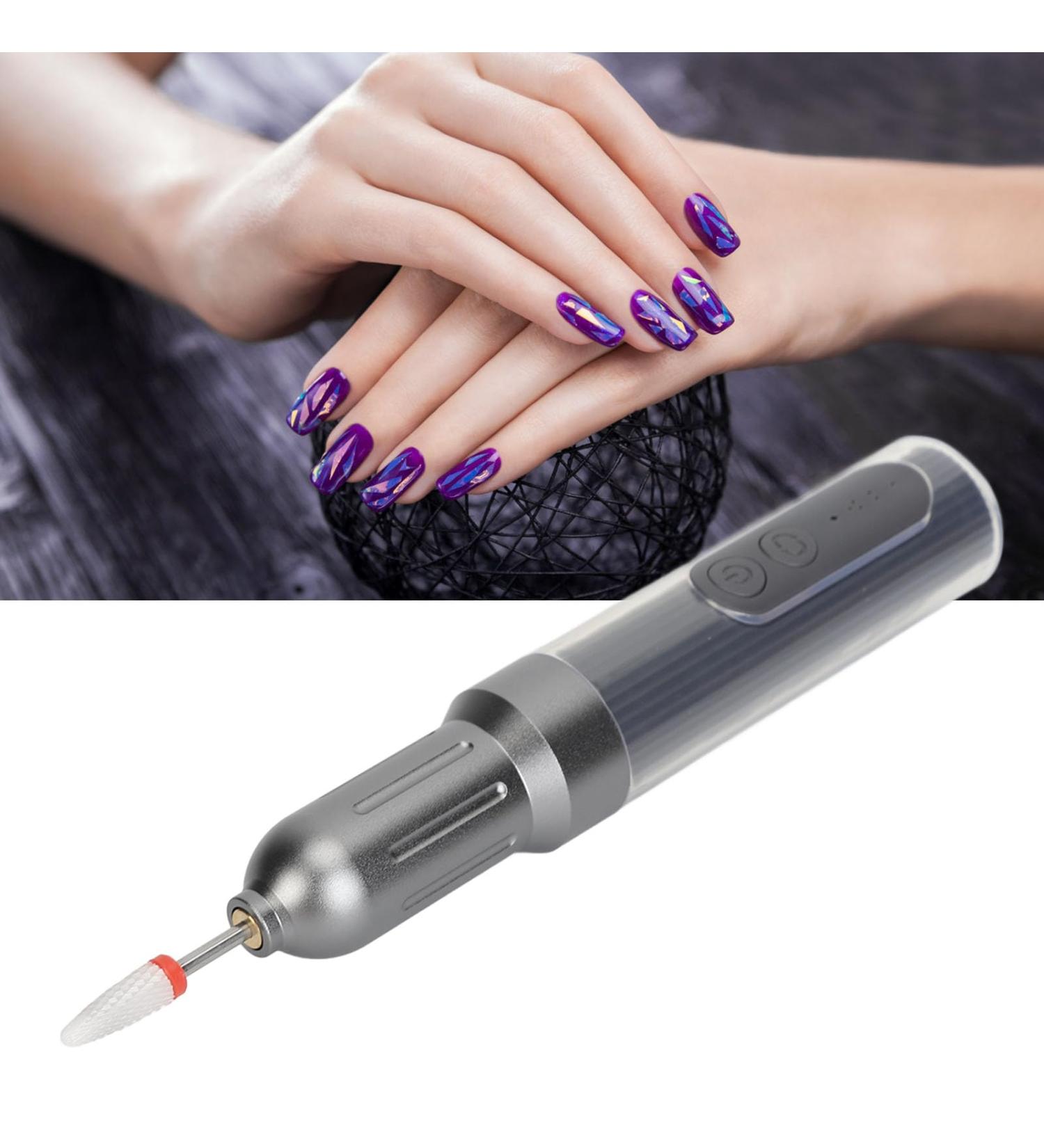 Electric Nail Drill Set 6 Speeds Adjustable Direction M8 Electric Nail Drill Pen LED Display Nail Cutter Manicure Set with Charging Station 6 Pieces Grill Bits - Buy Online on GoSupps.com