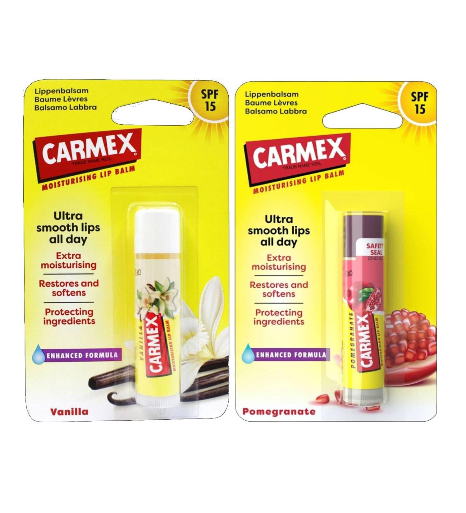  Carmex Carmex Lip Balm Various Fragrances (Vanilla + Pomegranate) - Buy Online on GoSupps.com