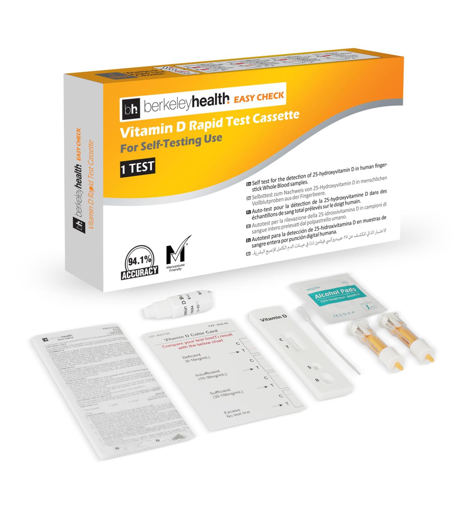 D tecter la 25-HydroxyvitamineD dans le sang total humain par pr l vement capillaire au bout du doigt | Rapide et pr cis 94 1% | Kit pour autotest facile suivre | 1 test - Buy Online on GoSupps.com