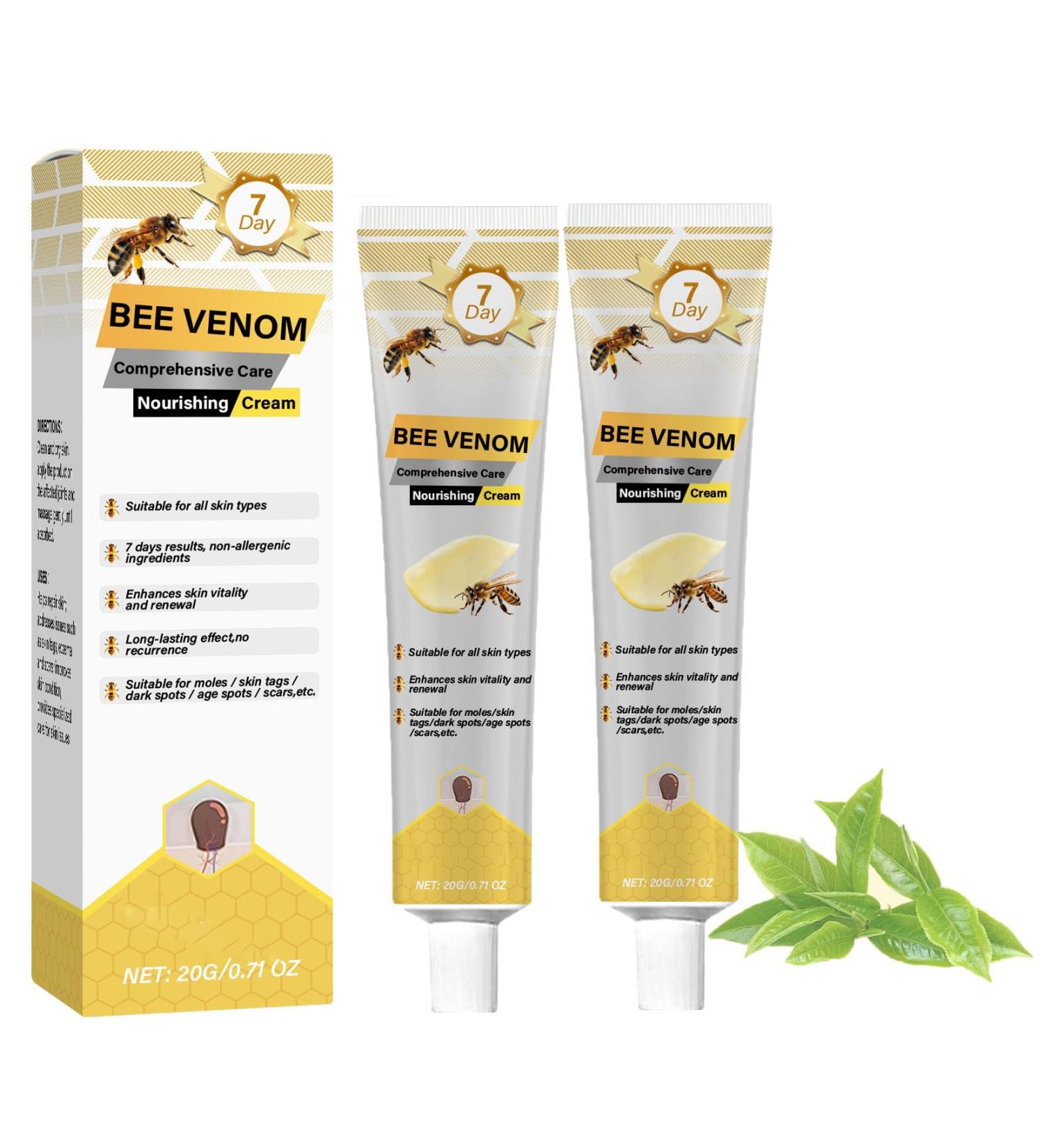  LinBomZony Bee Venom Skin Cream-Anti-aging Face Moisturizer for Women and Men Gel for Treatment of Bee Venom Deep Moisturizing for All Kinds of (2PCS) - Buy Online on GoSupps.com