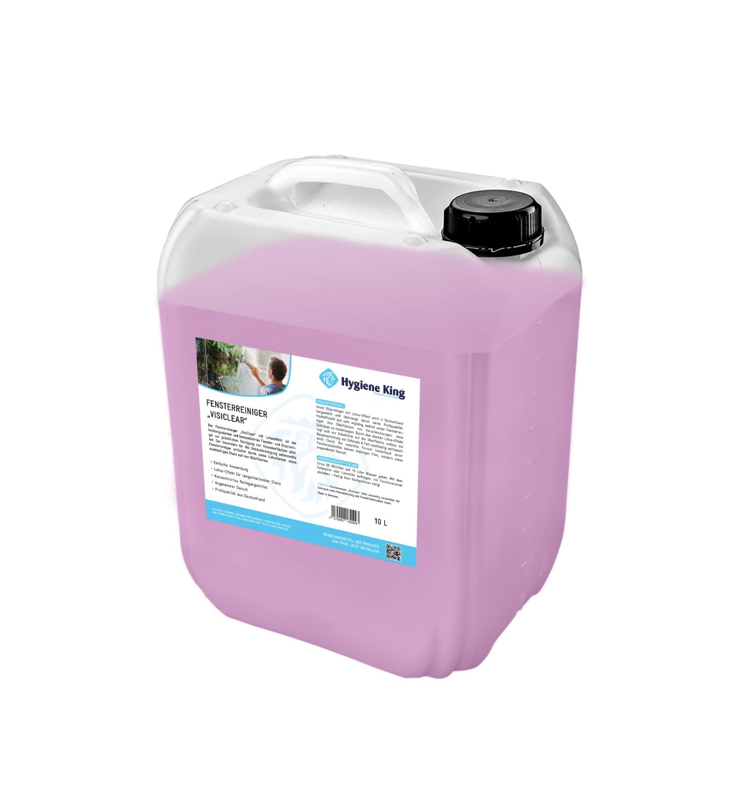 Hygiene King Glass Cleaner - 10L Window Cleaner Concentrate for Strip-Free Cleaning | Lotus Effect for Windows & Mirrors - Buy Online on GoSupps.com