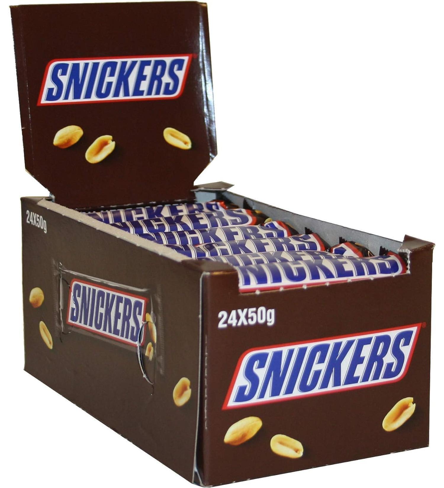  Wowboxme Snickers Caramel Peanut Chocolate Bars 50g x 24 (24 Bars (1 Box)) - Buy Online on GoSupps.com