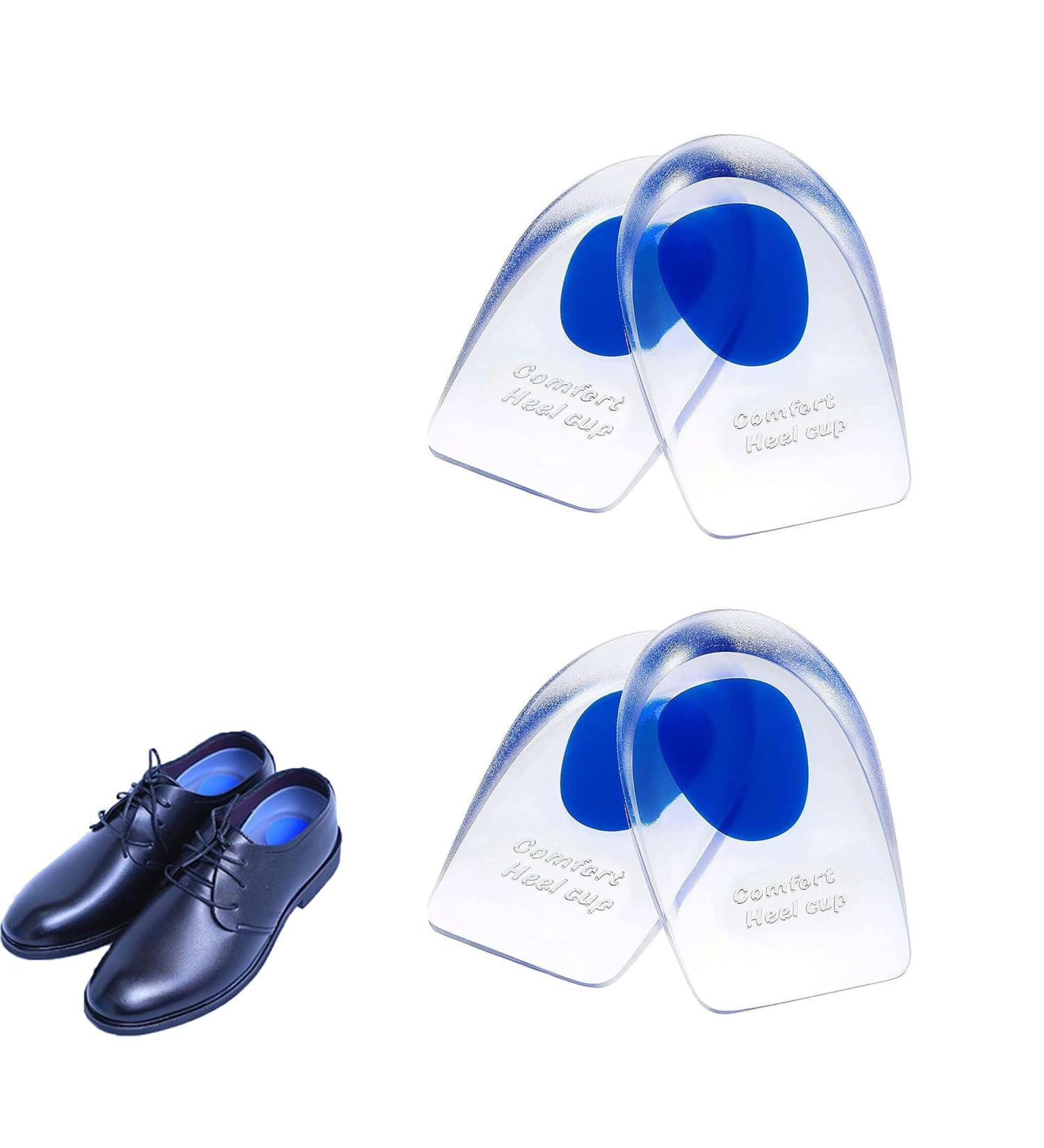 Invisible Gel Heel Cushion Pads - 2 Pairs | Comfort Inserts for Heels | Achilles Pain Relief | Support for Men, Women, and Children | Reusable Large Blue - Buy Online on GoSupps.com