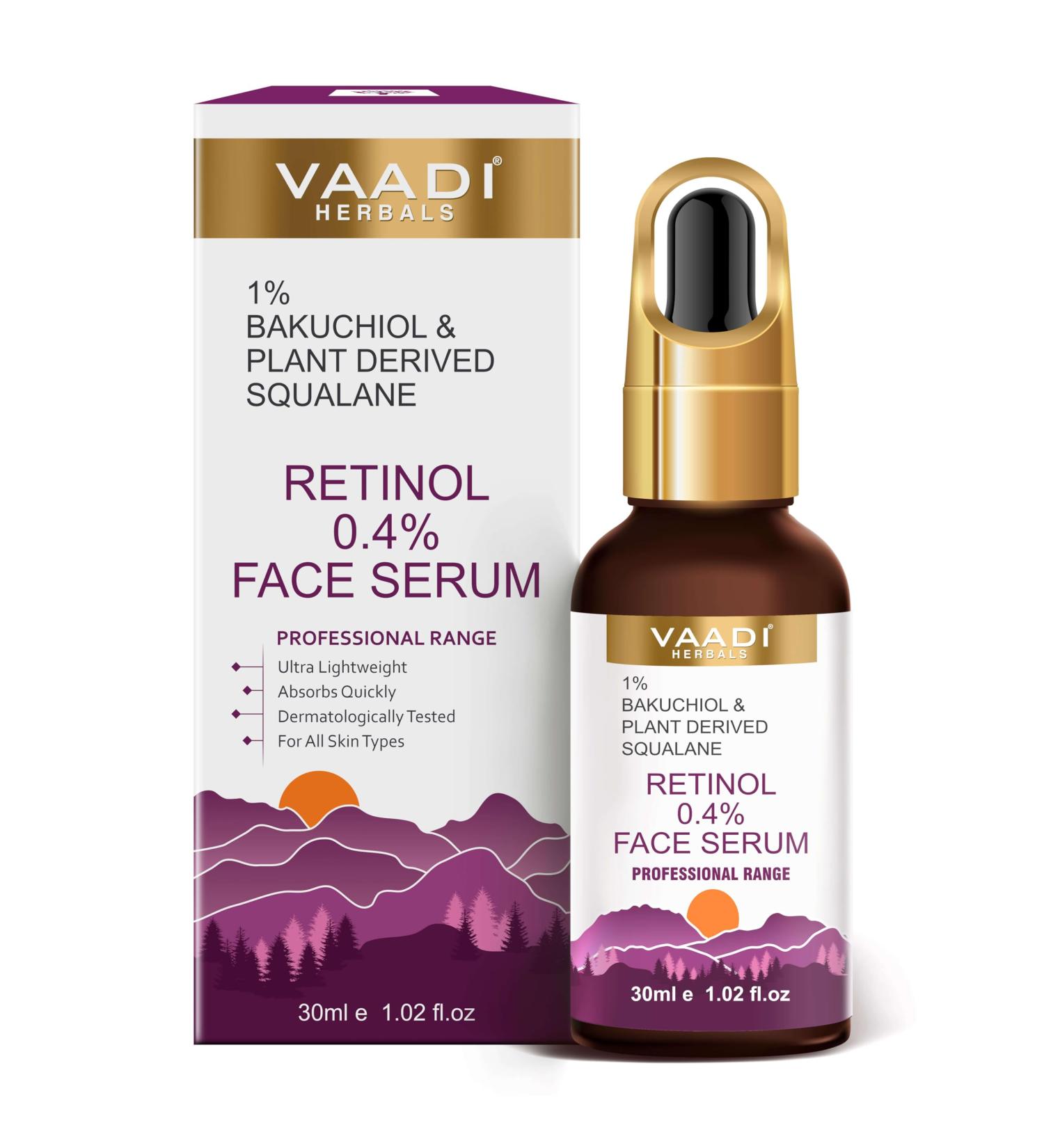 Retinol Serum for Face 0.4% (Retinol) With 1% Baluchiol & Plant Derived Squalane - 30ml - Buy Online on GoSupps.com