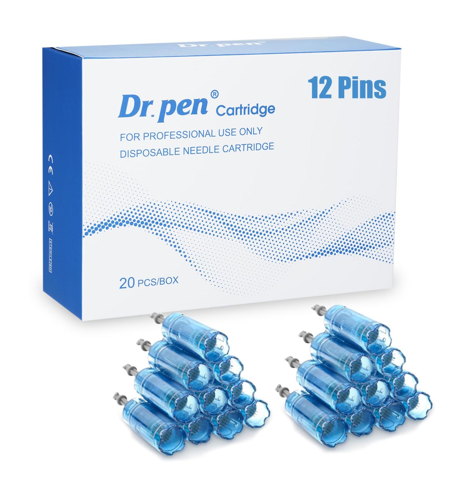 Dr.Pen Cartridges 12 Pins - 20 Original Microneedling Needle Replacement for Ultima A8S M8S A9 | High-Quality Derma Stift Cartridges - Buy Online on GoSupps.com