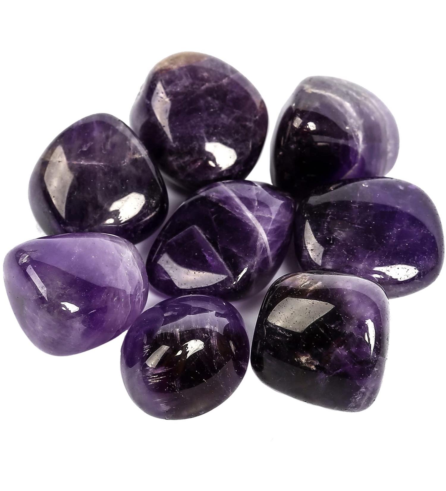 ZenQ 12 lb Tumbled Amethyst Stones - Natural Crystal for Wicca, Reiki, Energy Healing - Buy Online on GoSupps.com
