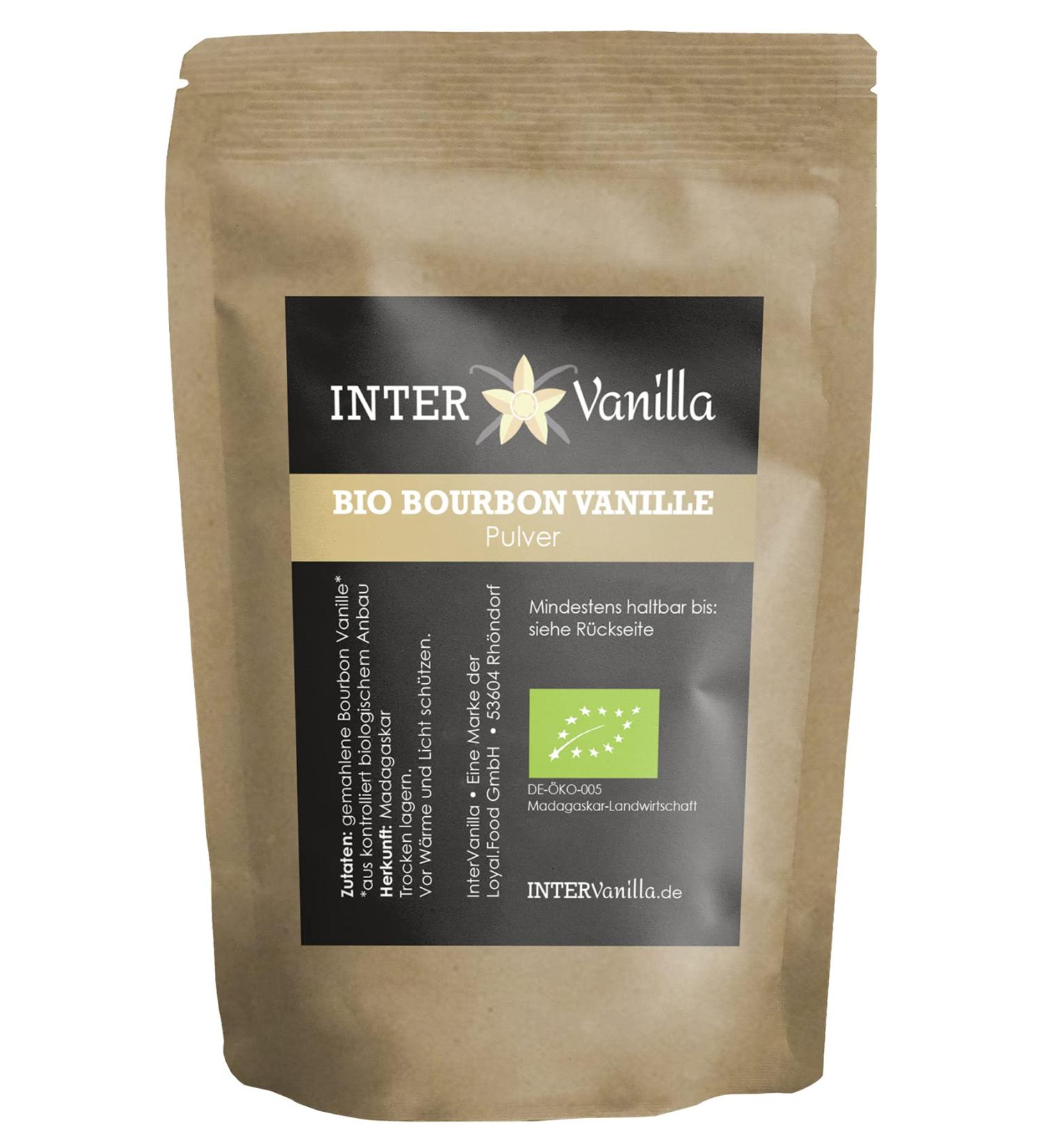 Buy Intervanilla Organic Bourbon Vanilla Powder - Pure Madagascar Vanilla 250g | No Additives Ground Vanilla for Baking & Cooking - Buy Online on GoSupps.com