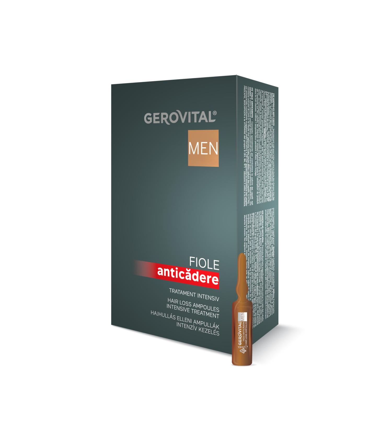  GEROVITAL Gerovital Men Anti-Hair Loss Vials with Redensyl and Procapil - Intensive treatment to strengthen hair reduce hair loss and sebum 10 ampoules x 10 ml - Buy Online on GoSupps.com