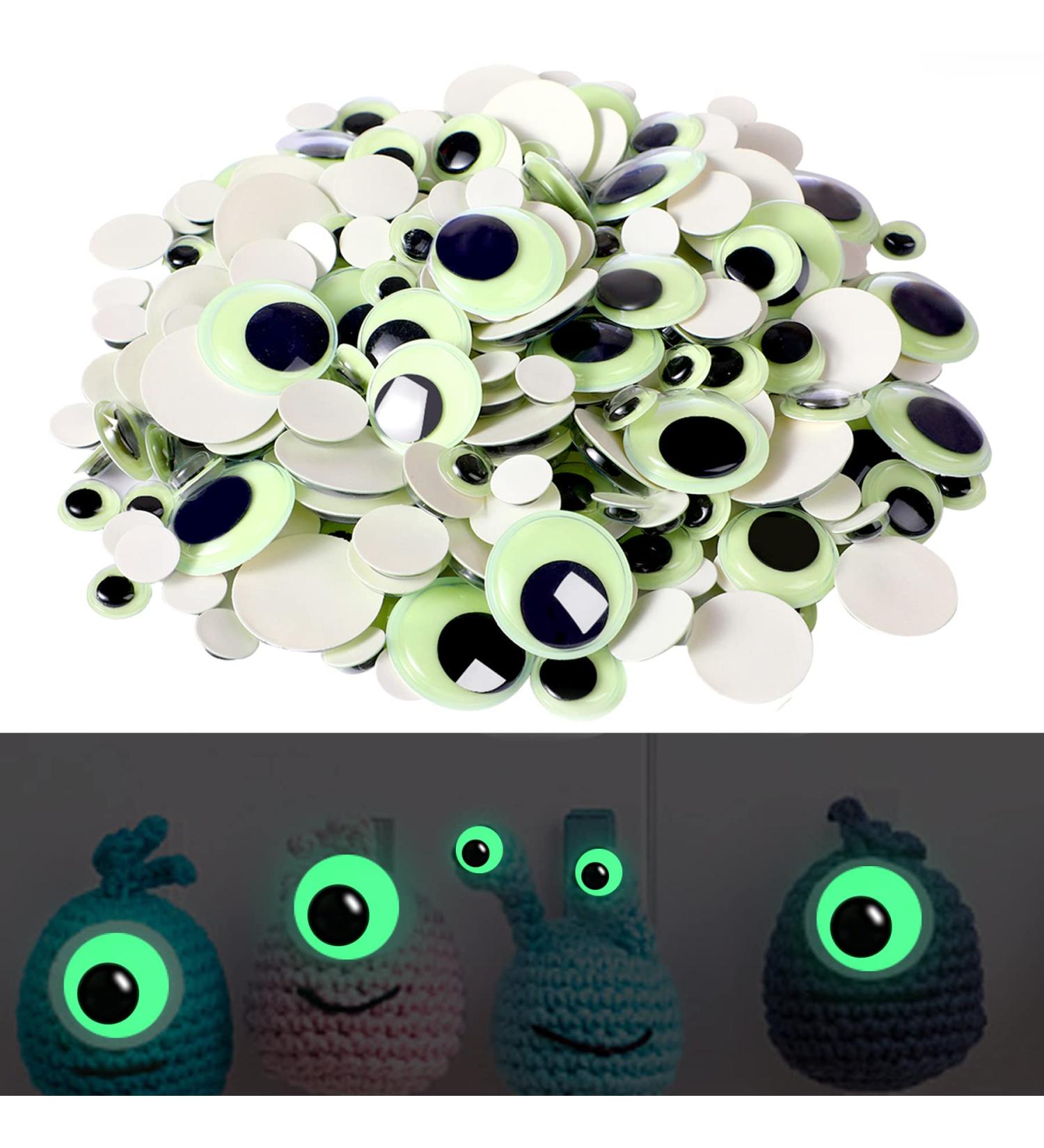 UPINS Glow in The Dark Googly Eyes Sticker Set - 300pcs Self Adhesive Luminous Craft Eyes for DIY Decoration (10-25mm) - Buy Online on GoSupps.com