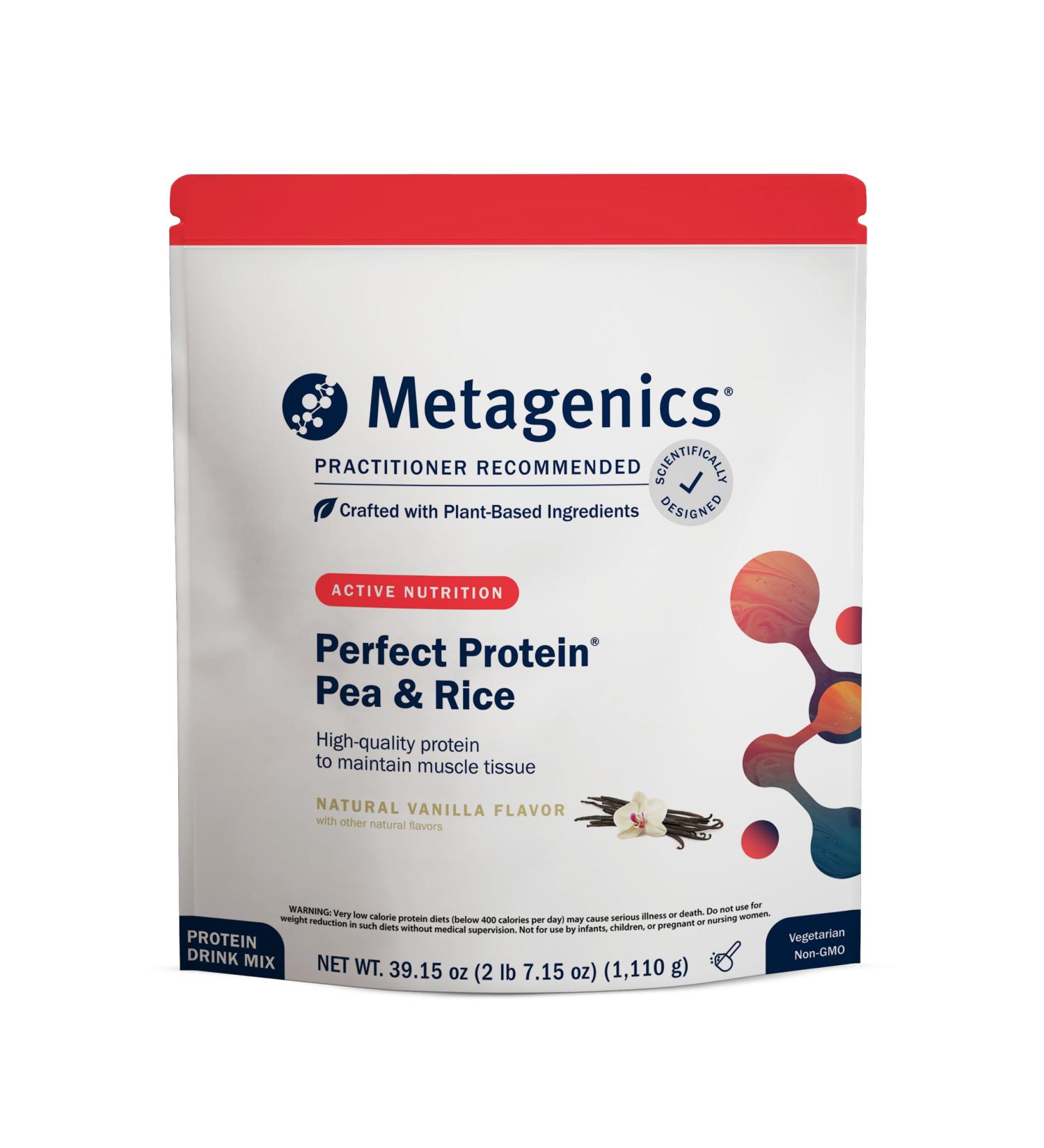 Metagenics Perfect Protein Pea & Rice - Plant-Based Protein Powder with 20g Protein & 3.5g BCAAs - Supports Muscle Growth & Recovery - Non-GMO Gluten-Free Dairy-Free - Vanilla - 30 Servings Vanilla 2.45 Pound (Pack of 1) - Buy Online on GoSupps.com