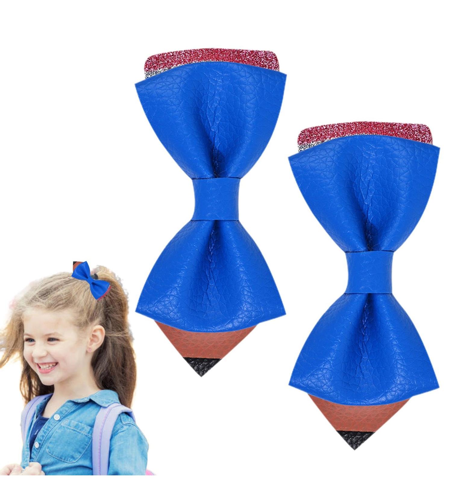 Teacher Hair Clips Pencil Bows Hair Clips for Back to School | School Hair Accessories Strong Hold Claw Clips for Kindergarten Students Cheerleader Girls Blue - Buy Online on GoSupps.com