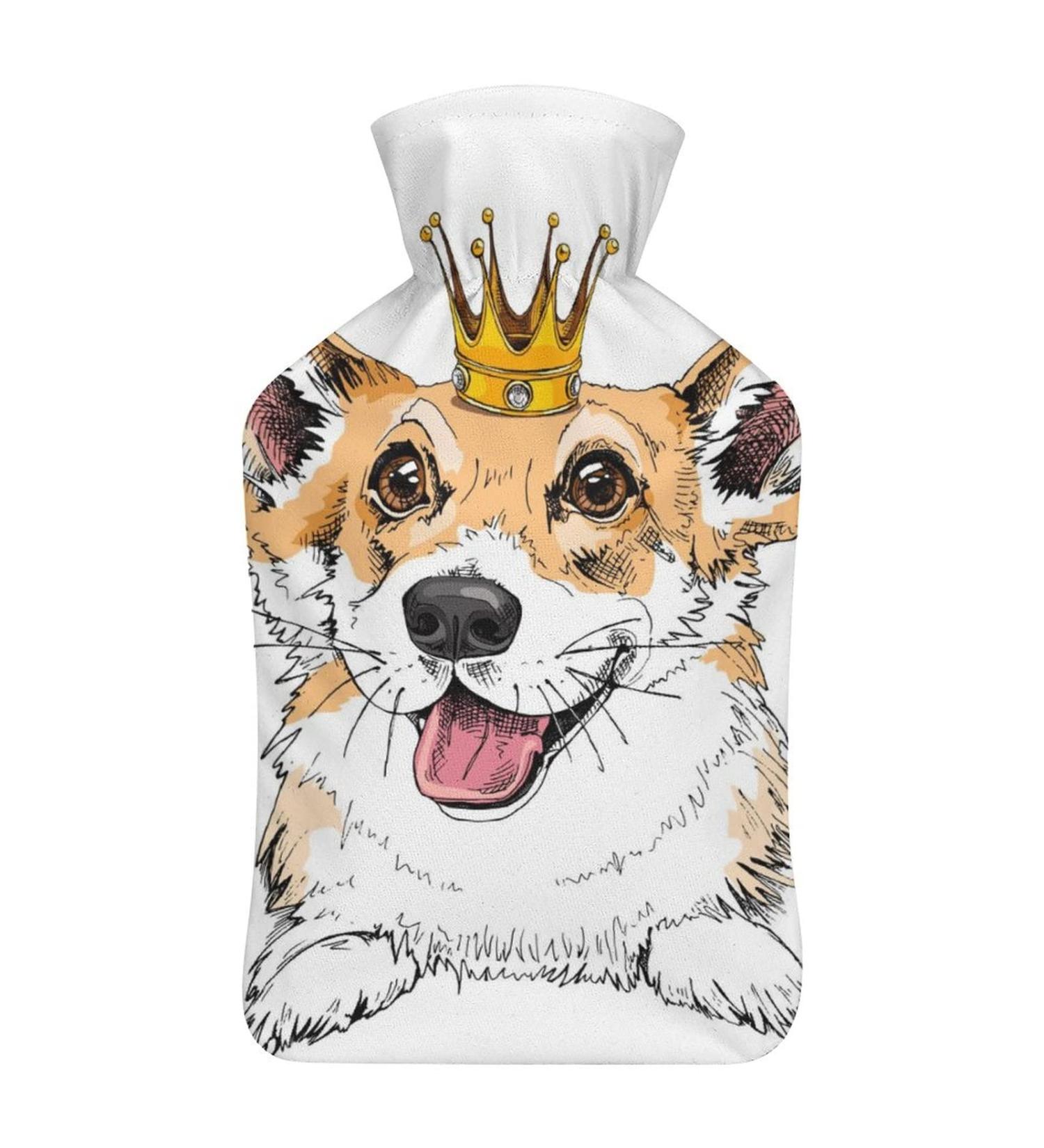 Cartoon Dog Hot Water Bottle with Plush Cover - Perfect Hand Warmer for Adults & Kids | 26.5x15.3cm - Ideal for Cozy Comfort - Buy Online on GoSupps.com