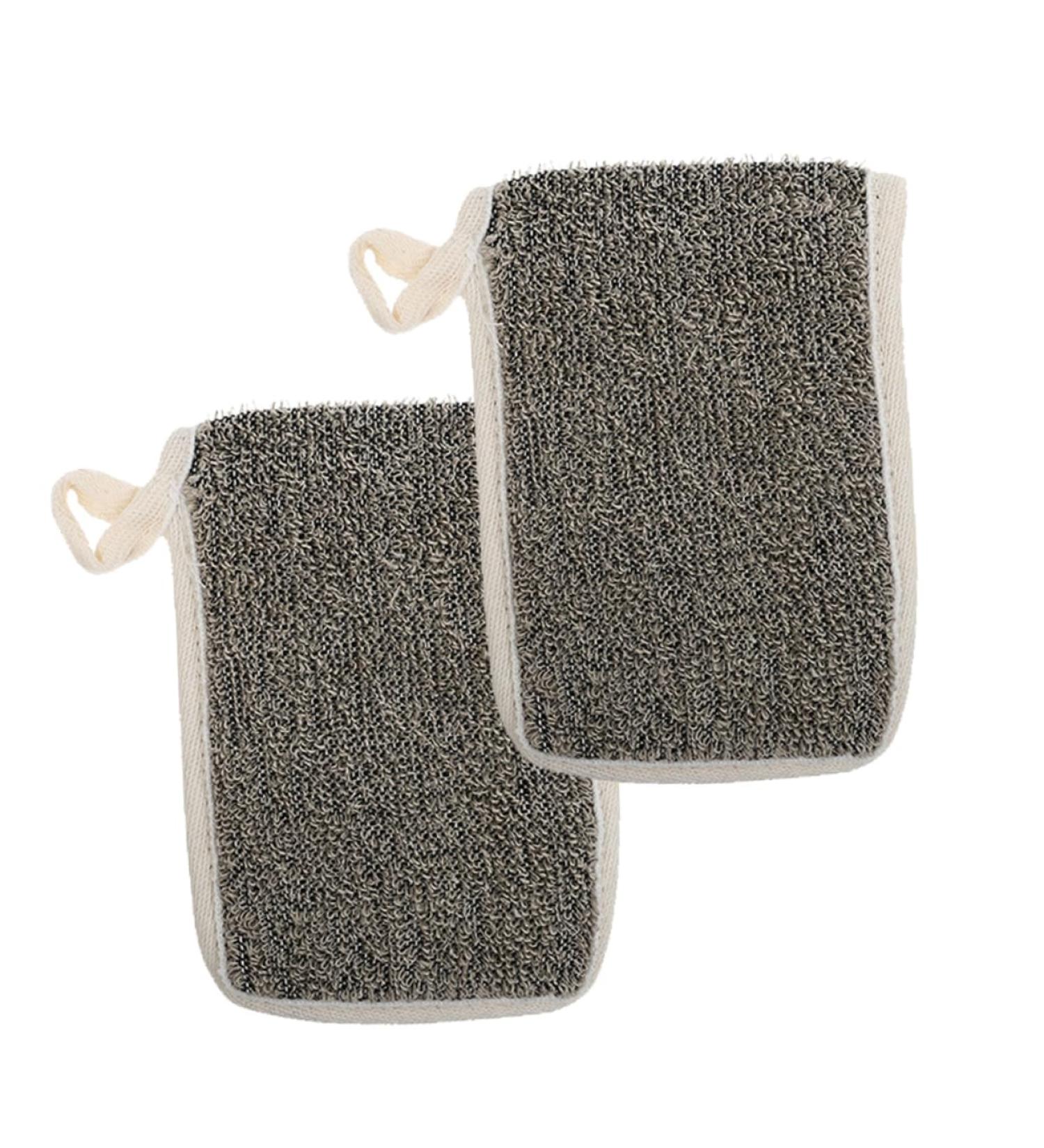 CANIGHT 2pcs Black Linen Soap Bag Cleaning Scrubber Soap Exfoliating Pouch Soap Scrubber Pouch Bubble Flax - Buy Online on GoSupps.com