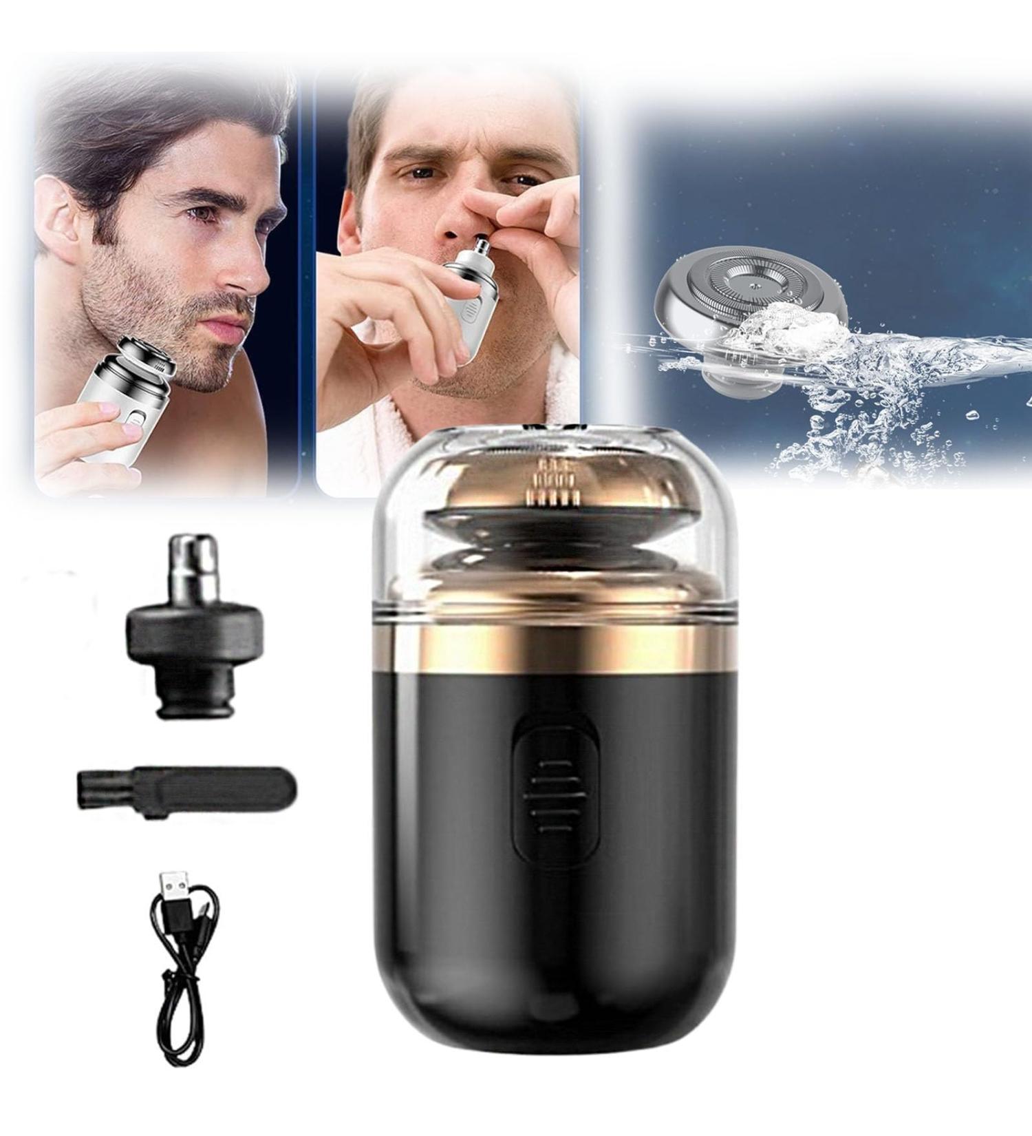 Capsule Shaver Mini Portable Shaver Mini Portable Electric Shaver Washable Automatic Men's Electric Shaver Type-C Charging (Black) - Buy Online on GoSupps.com