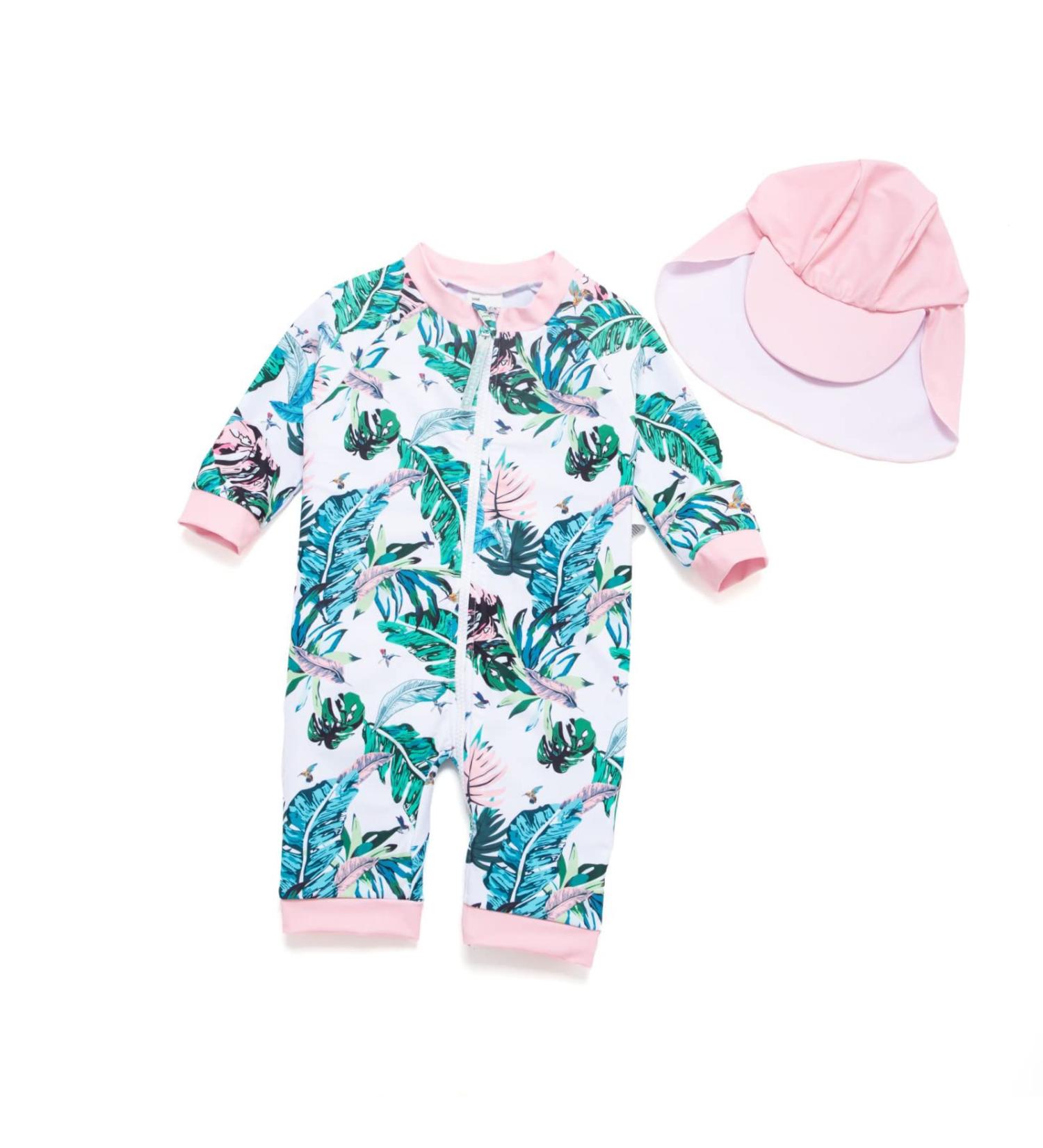 BONVERANO Baby Girls Swimsuit - Banana Leaf One Piece with UPF 50+ Protection | 12-18 Months - Buy Online on GoSupps.com