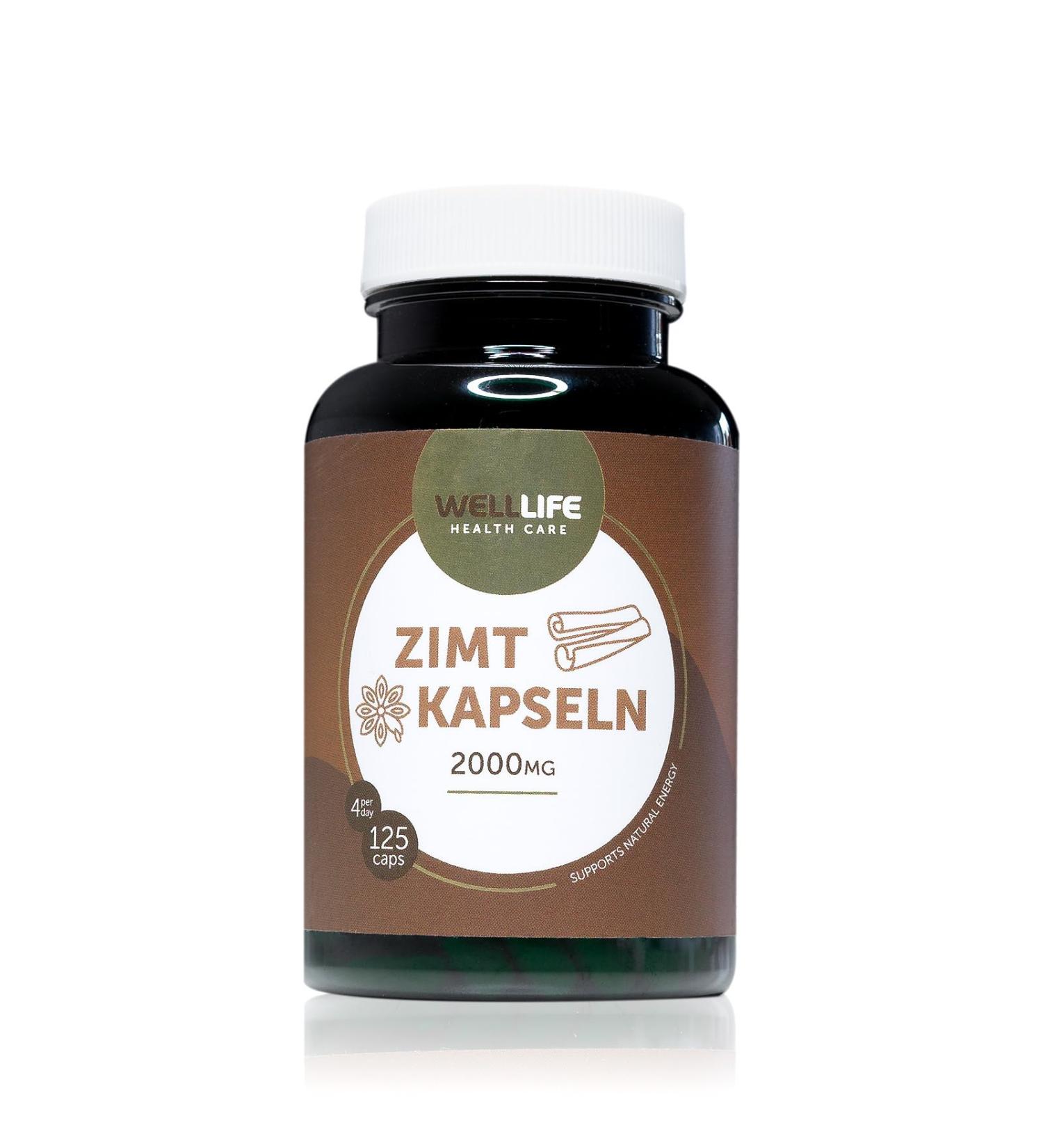 WellLife Cinnamon Capsules 125 Caps - Organic Vegan 2000mg Daily Dose for Antioxidants & Blood Sugar Support - Buy Online on GoSupps.com