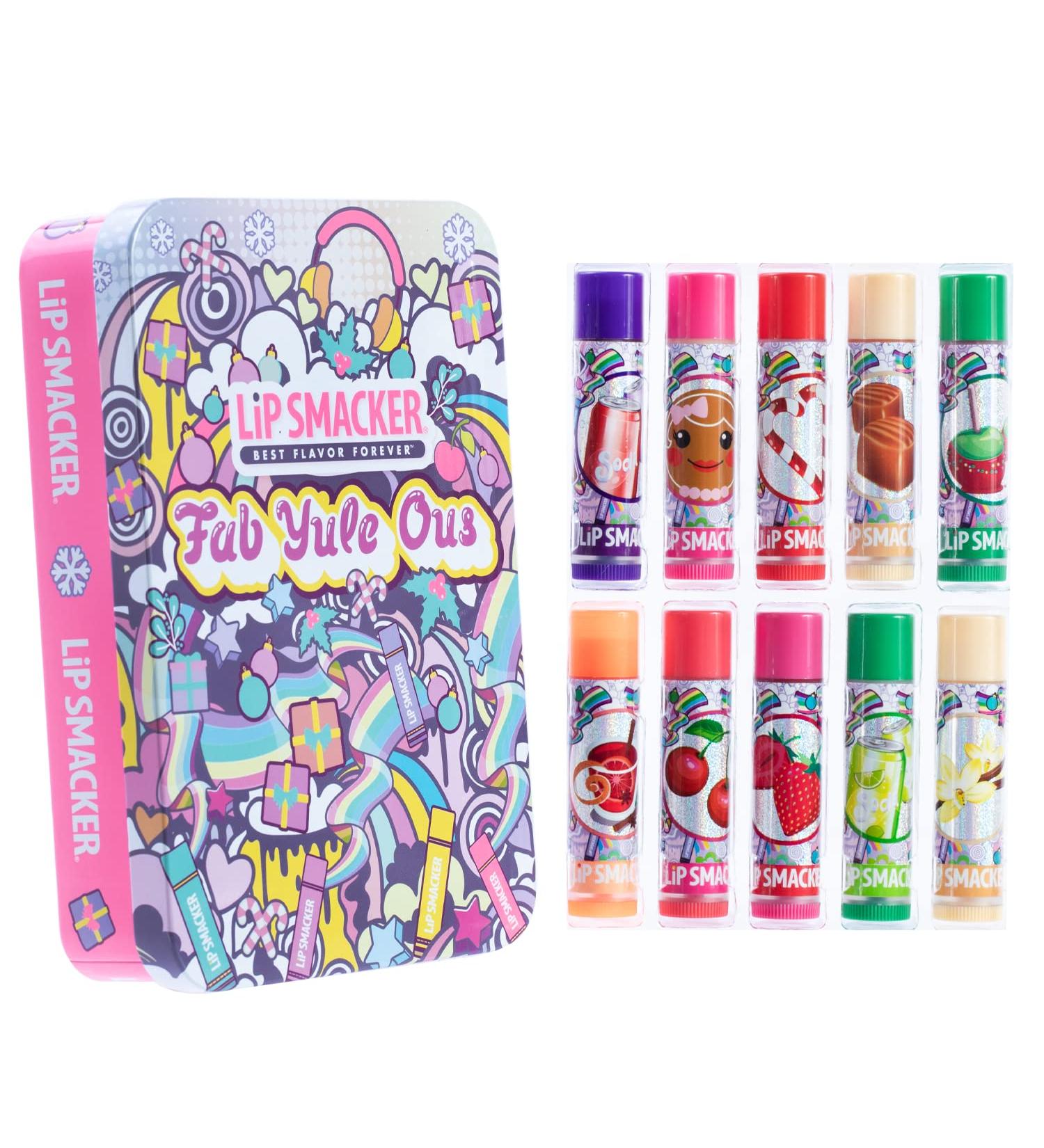 Lip Smacker Holiday Christmas Flavored Lip Balm Tin - 10-Piece Set | Festive Christmas Flavors - Buy Online on GoSupps.com