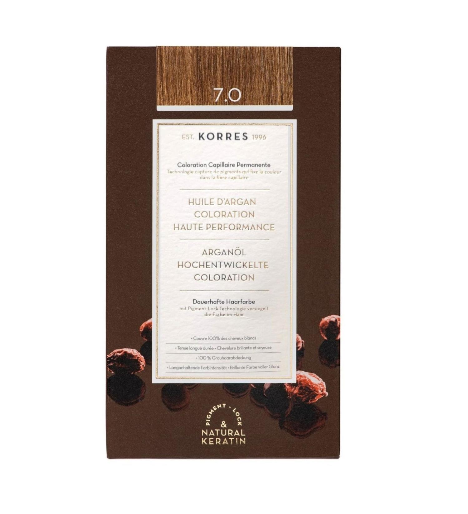 Correx Argan Oil Colorant - Ammonia-Free Medium Blonde 7.0 | 100% Gray Hair Coverage | Vegan & Long-Lasting Hair Color - Buy Online on GoSupps.com