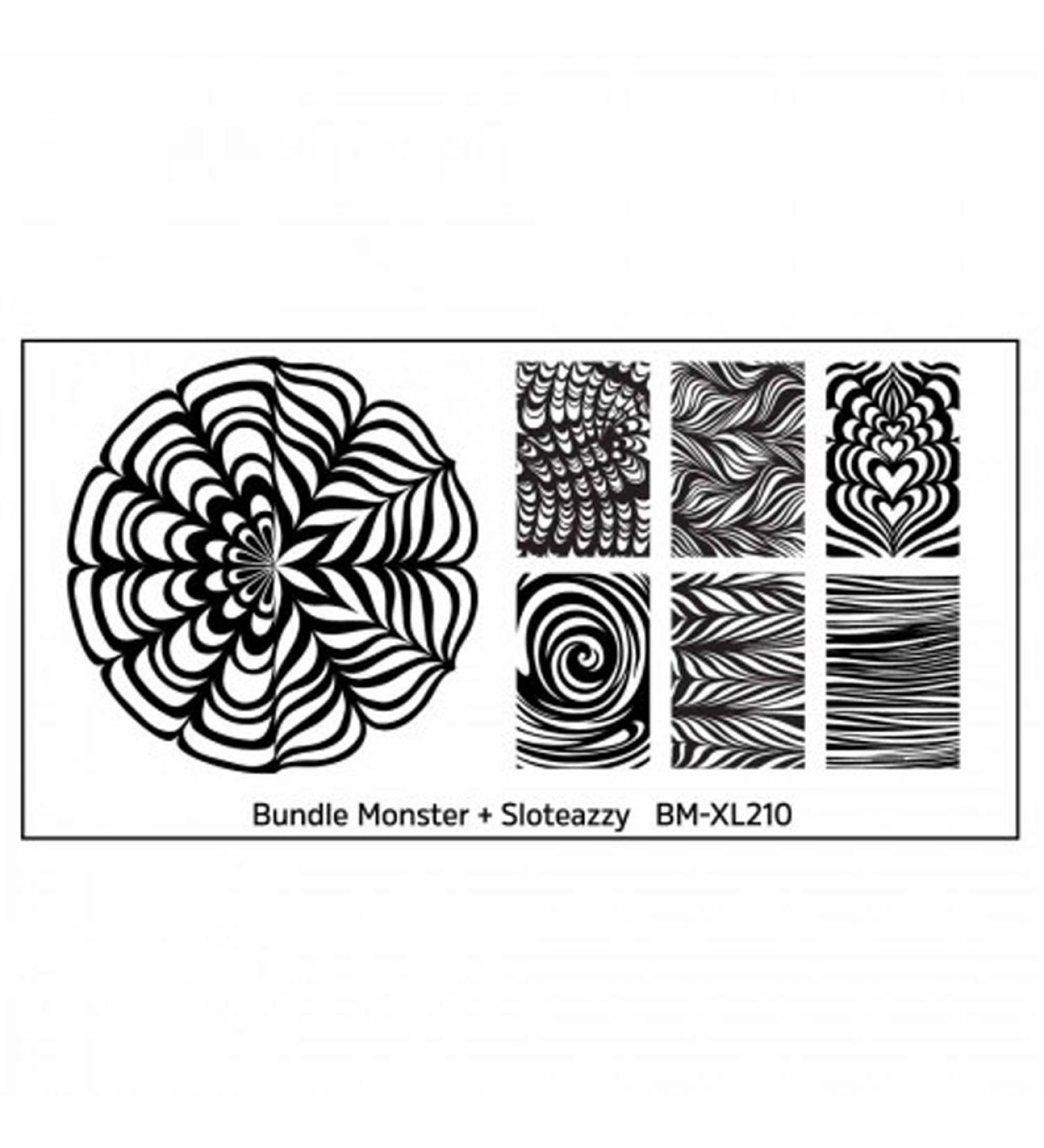 Stamping stencil plate BM XL 210 Bundlemonster Tribal Oranment Nailart nail design