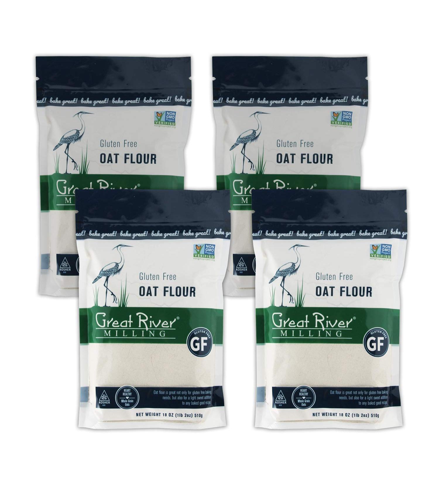 Great River Milling Gluten Free Oat Flour 18 Oz - Pack of 4 | Premium Quality Oats for Baking | Buy Now! - Buy Online on GoSupps.com