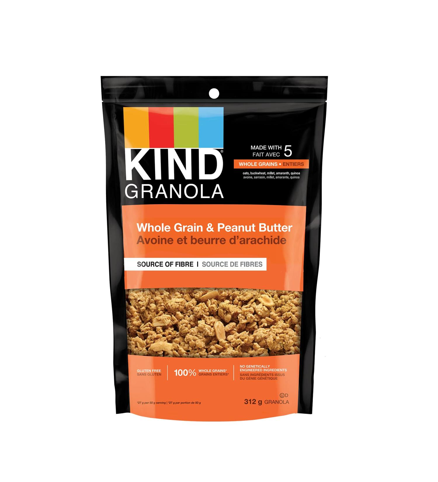 KIND Healthy Grains Clusters Peanut Butter Whole Grain Granola 10g Protein Gluten Free 312 Gram Bag - Buy Online on GoSupps.com