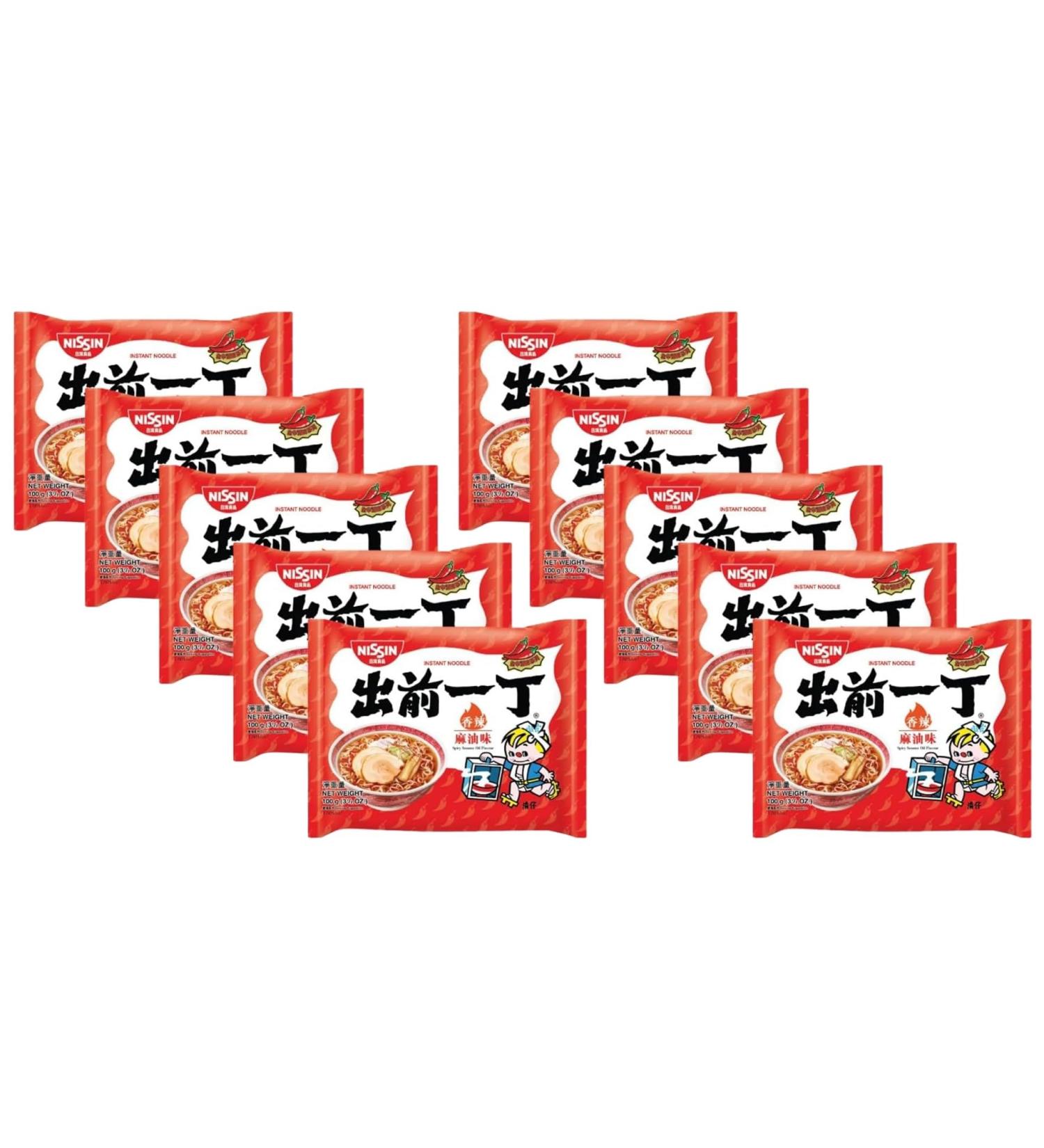 Nissin Demae Ramen Instant Noodles Spicy Sesame Oil Flavour 100g (Pack of 10) by CNMART - Buy Online on GoSupps.com