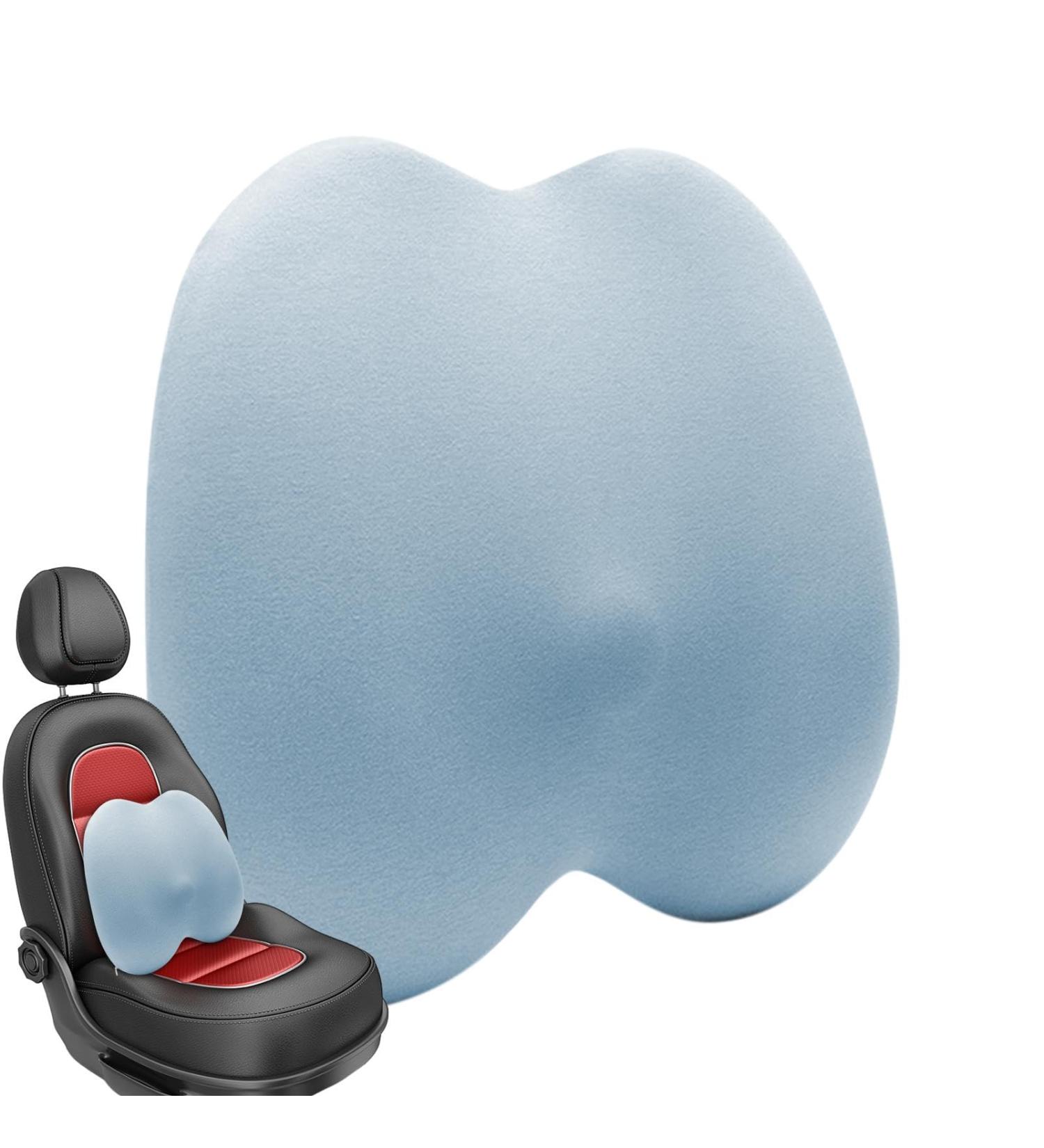 Lumbar Support Pillow Soft Sponge Back Cushion Breathable - Car Seat Waist Protection Support Ergonomic Soft Sponge Backrest Cushion Blue - Buy Online on GoSupps.com