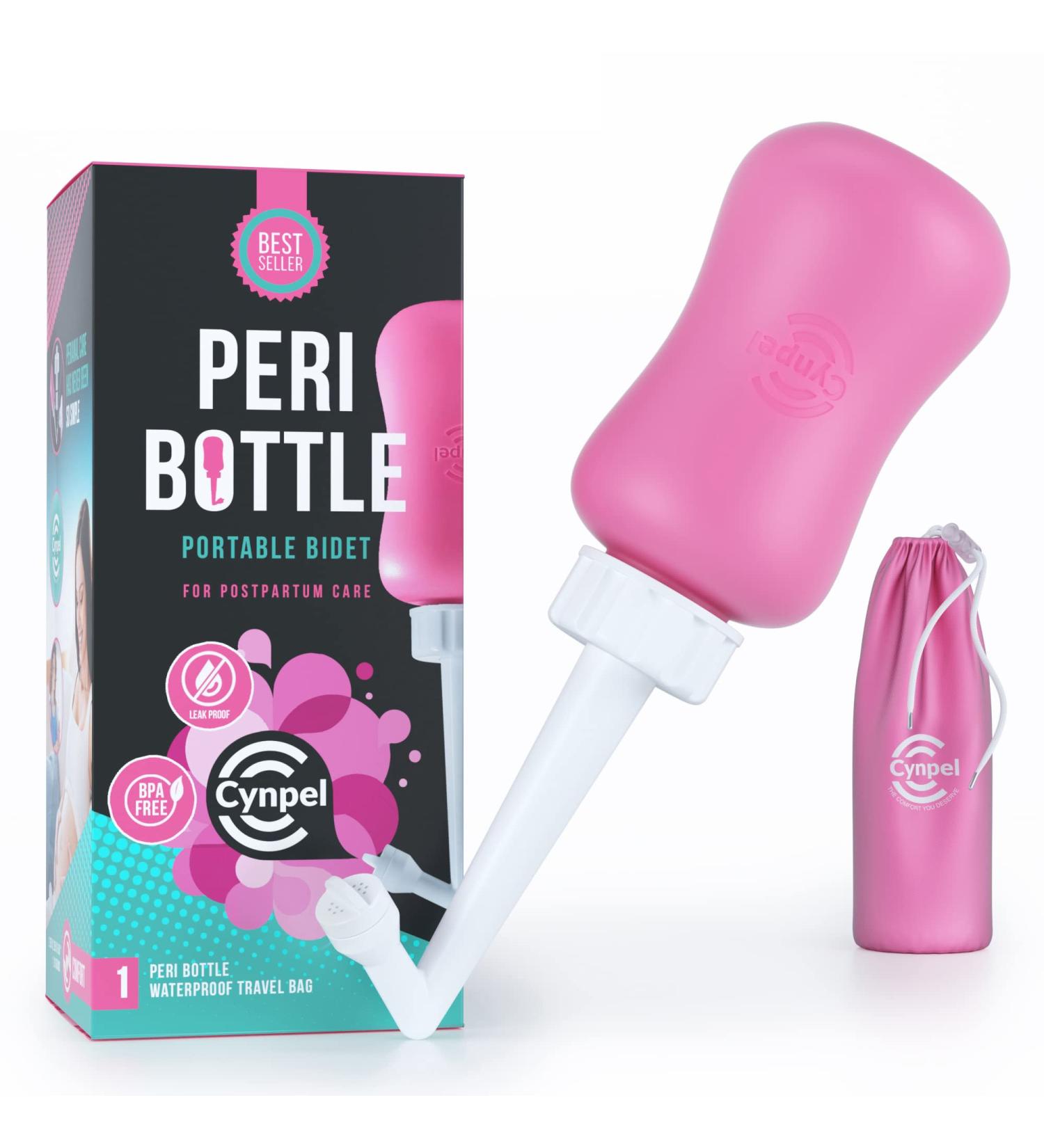 Cynpel Peri Bottle | Portable Bidet for Feminine Care & Hemorrhoid Treatment - Dusty Rose - Buy Online on GoSupps.com
