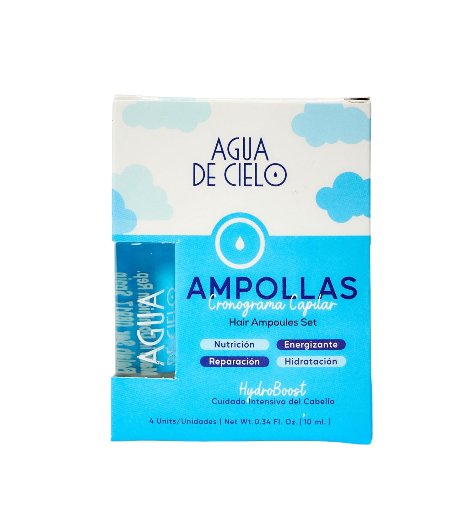 Agua de Cielo Hair Ampoules Set - Intensive Treatment for Damaged Hair Nourish & Repair | Reduce Hair Loss - 4 x 10ml - Buy Online on GoSupps.com