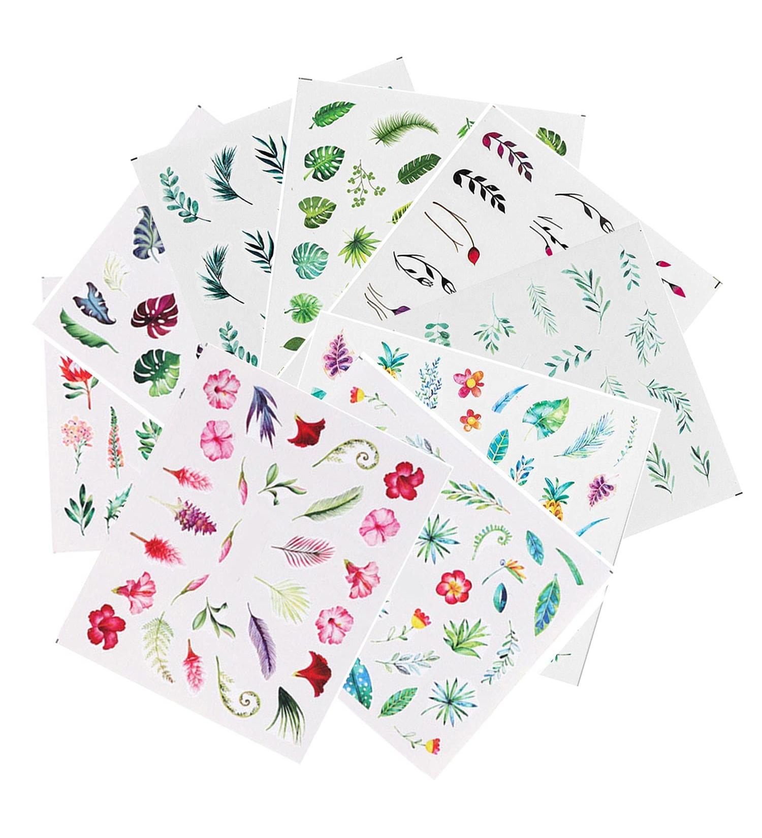 Various DIY Slider Simple Summer Water Sticker Decoration Nail Stickers Flower And Leaf Art(STZ-824) - Buy Online on GoSupps.com