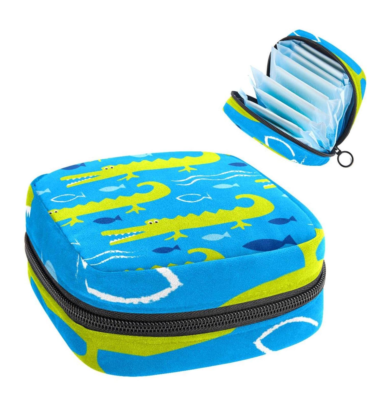 GIAPB Period Bag - Blue Ocean Crocodile Color Period Pouch & Makeup Storage Bag - Buy Online on GoSupps.com