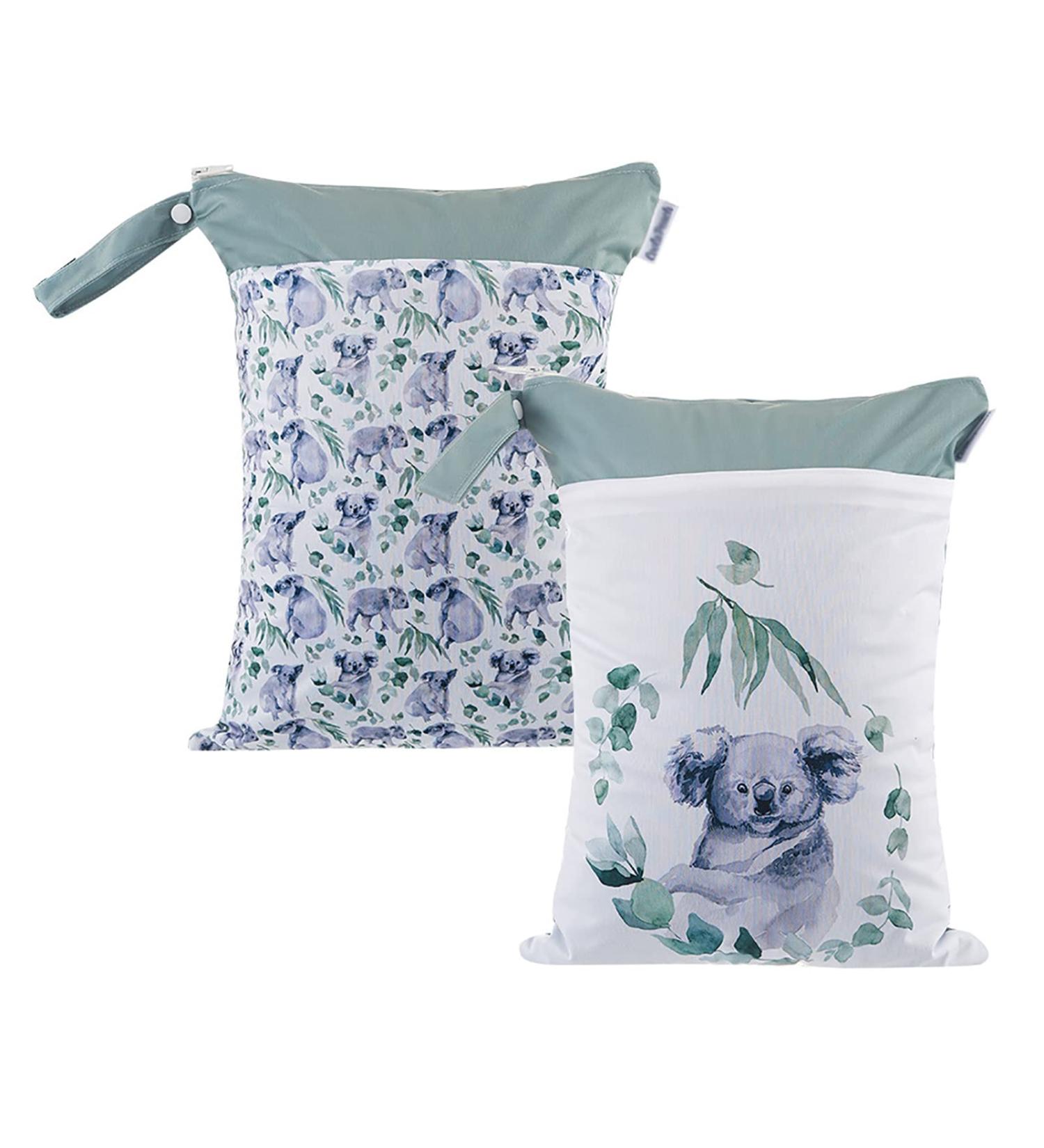 Maeau 2-Pack Reusable Wet Bags for Cloth Diapers & Gym - Waterproof Organizer | 37 Patterns 30x40cm - Buy Online on GoSupps.com