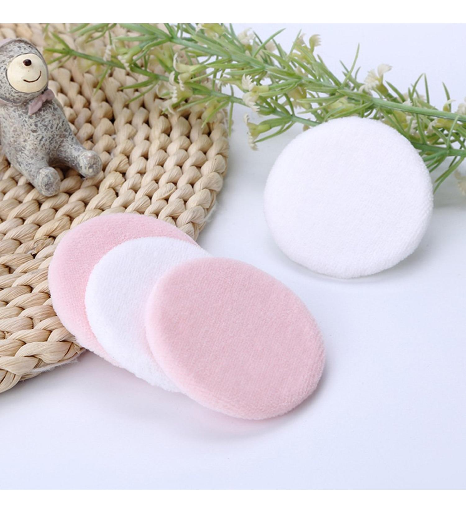 Frcolor 10Pcs Washable Velour Face Powder Puff for Foundation Makeup - Pink Cosmetic Tool with Ribbon - Ideal for All Skin Types - Buy Online on GoSupps.com