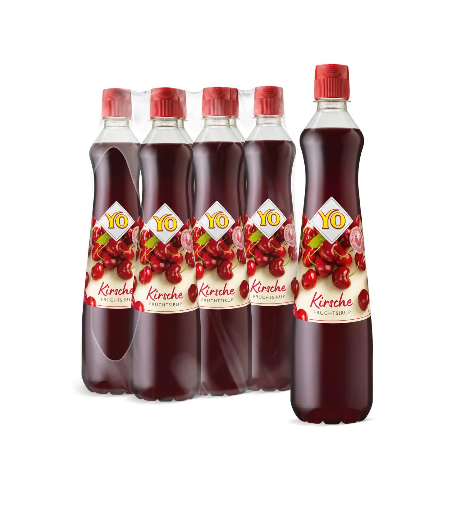 Buy Yo Sirup Cherry (6 x 700 ml) - 6L Vegan Drink No Sweeteners Colors or Preservatives - International Shipping Available - Buy Online on GoSupps.com