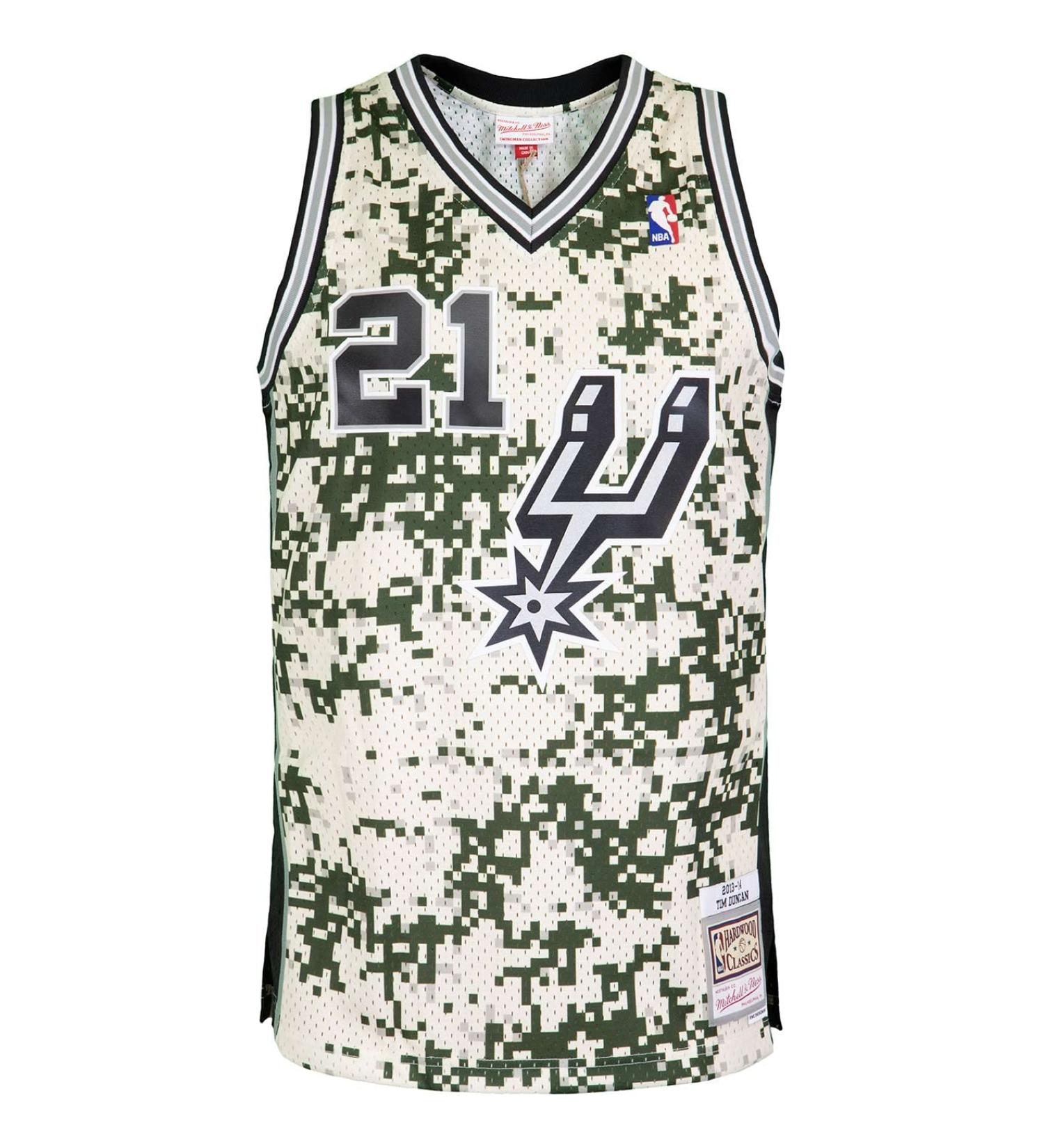 Mitchell & Ness Swingman Tim Duncan San Antonio Spurs 2013 Jersey M Camo