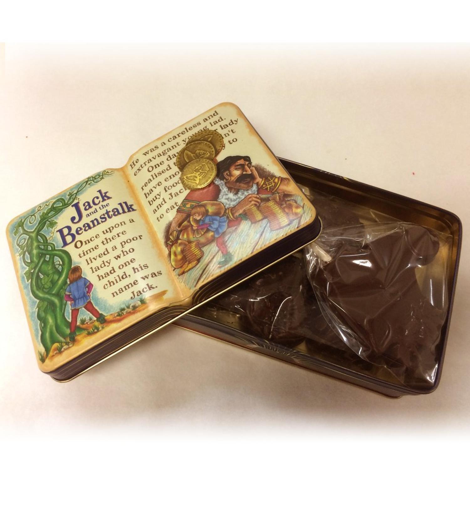 Stocking Stuffer! Jack and The Beanstalk Premium Swiss Dark Chocolate Holiday Shapes in a Limited Edition Vintage Embossed Tin - Buy Online on GoSupps.com