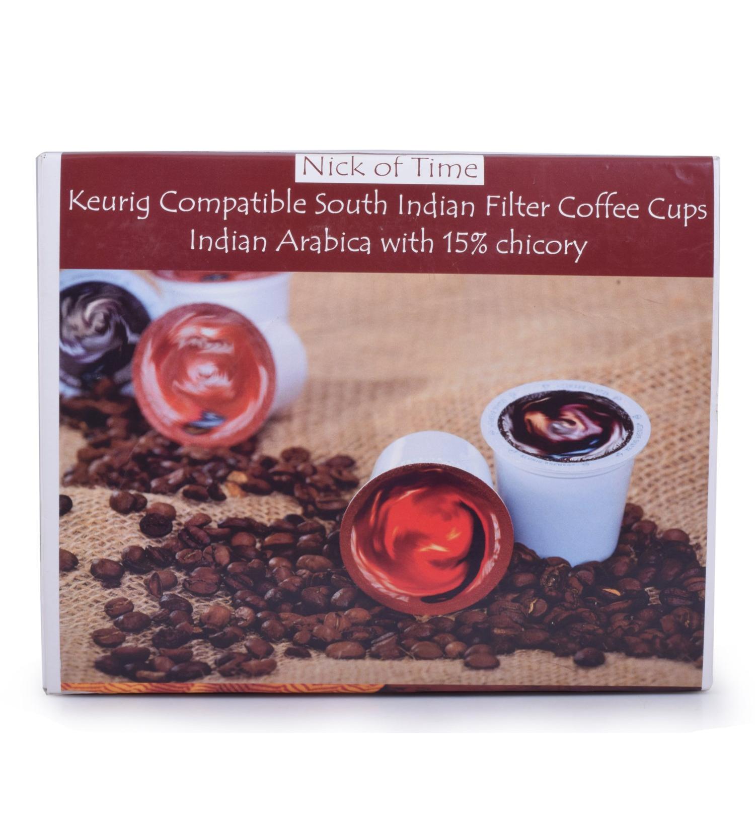  NICK OF TIME Nick of Time K-Cups/Pod Coffee Cups with South Indian Filter Compatible with Keurig with 15% Chicory (AAA Grade) - Pack of 40 - Buy Online on GoSupps.com