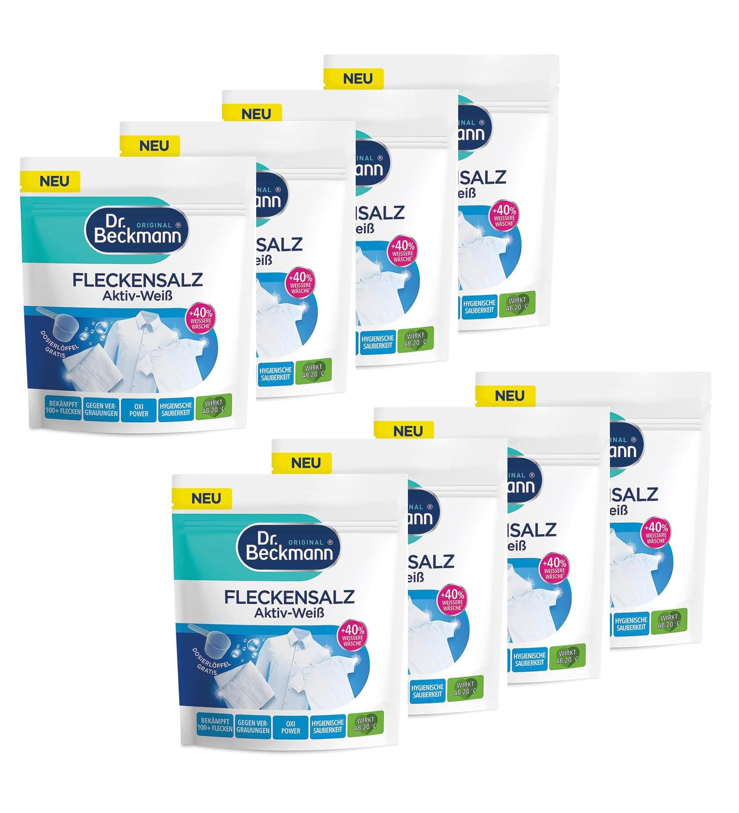 Dr. Beckmann Active White Stain Remover - 8x400g | Ultimate Stain Solution for Whiter Laundry | Removes 100+ Stains | Includes Measuring Spoon - Buy Online on GoSupps.com