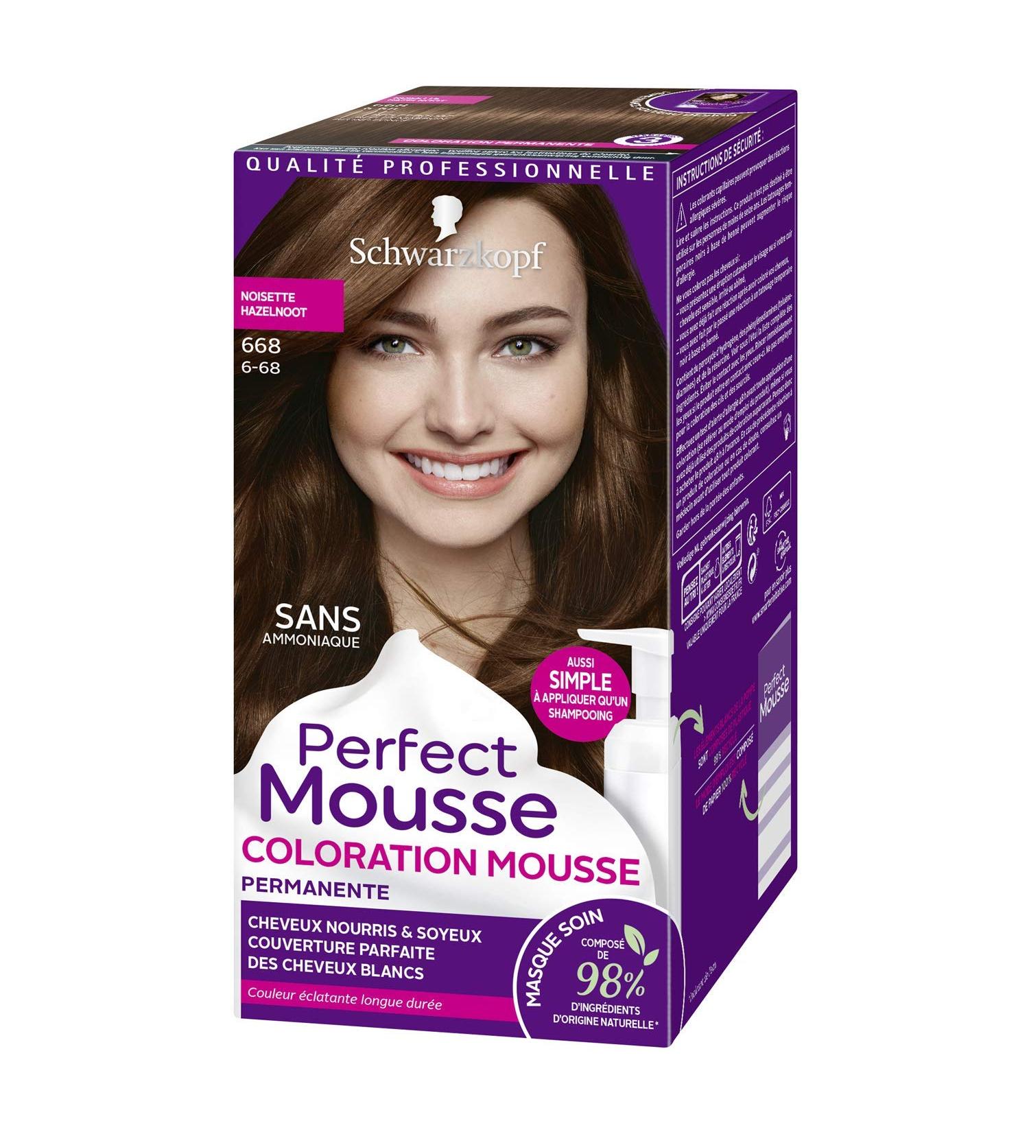Schwarzkopf - Perfect Mousse - Permanent Hair Color - Hazelnut 668