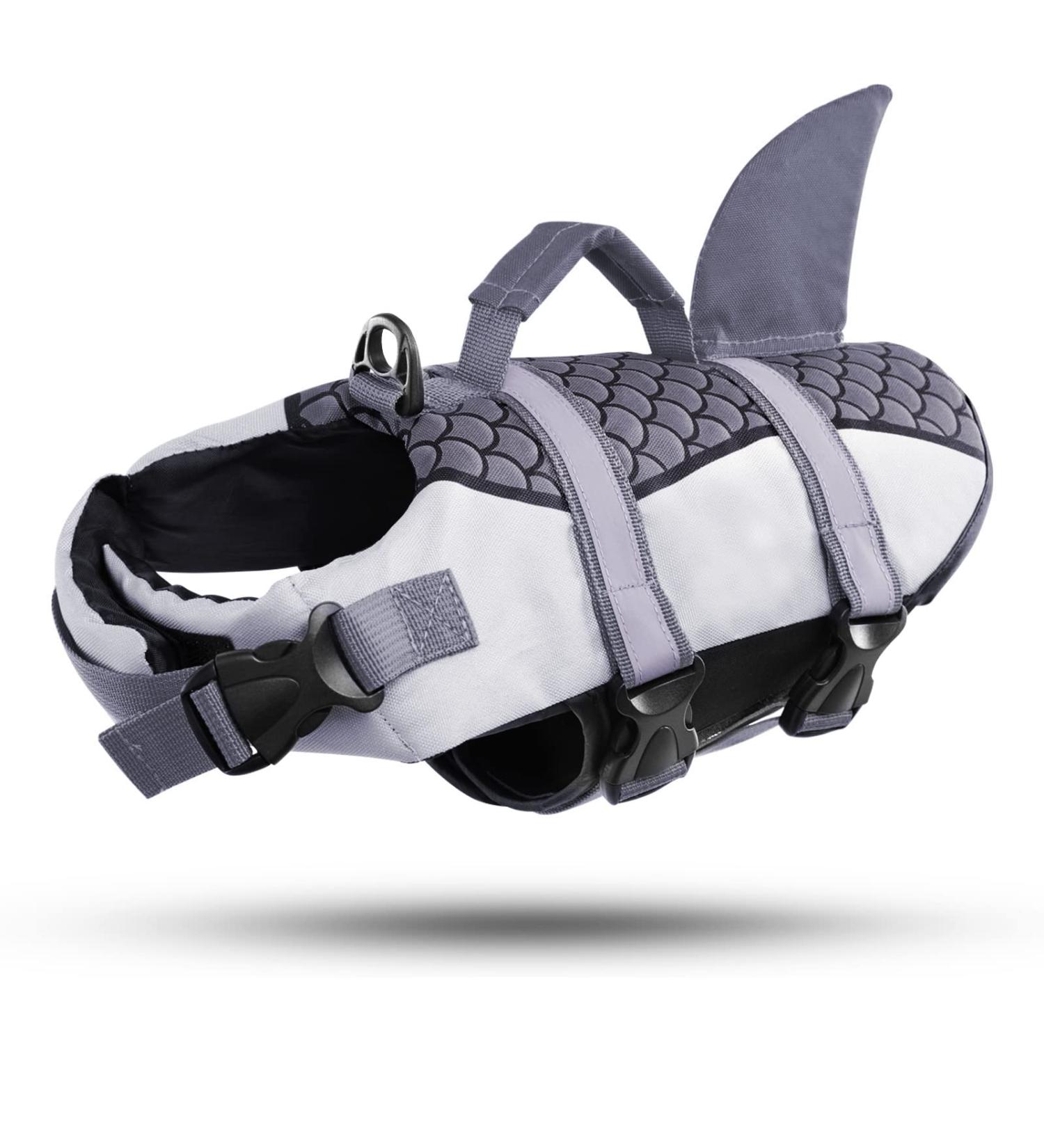 Cit toile Dog Swimming Vest with Handle & Reflective Safety - Life Jacket for Small Medium & Large Dogs - Gray L/XL - Protect Your Pet in Water - Buy Online on GoSupps.com