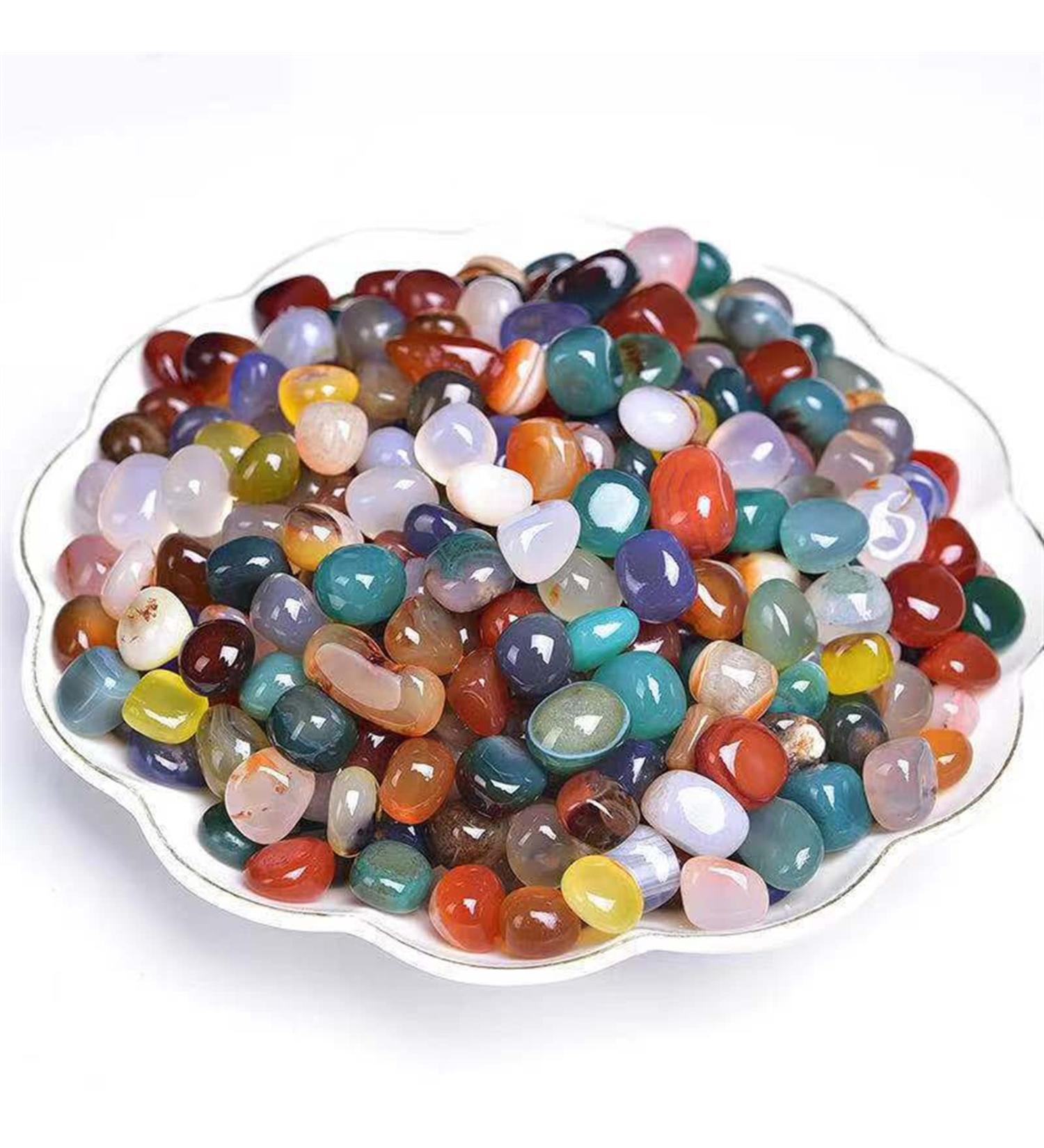 Natural Crystal Rough 50g/200g Natural Colorful Granular Agate Crystal Stone Degaussing Home Decor Garden Flowerpot Decoration Fish Tank Decor 1pack(50g) Light Grey - Buy Online on GoSupps.com