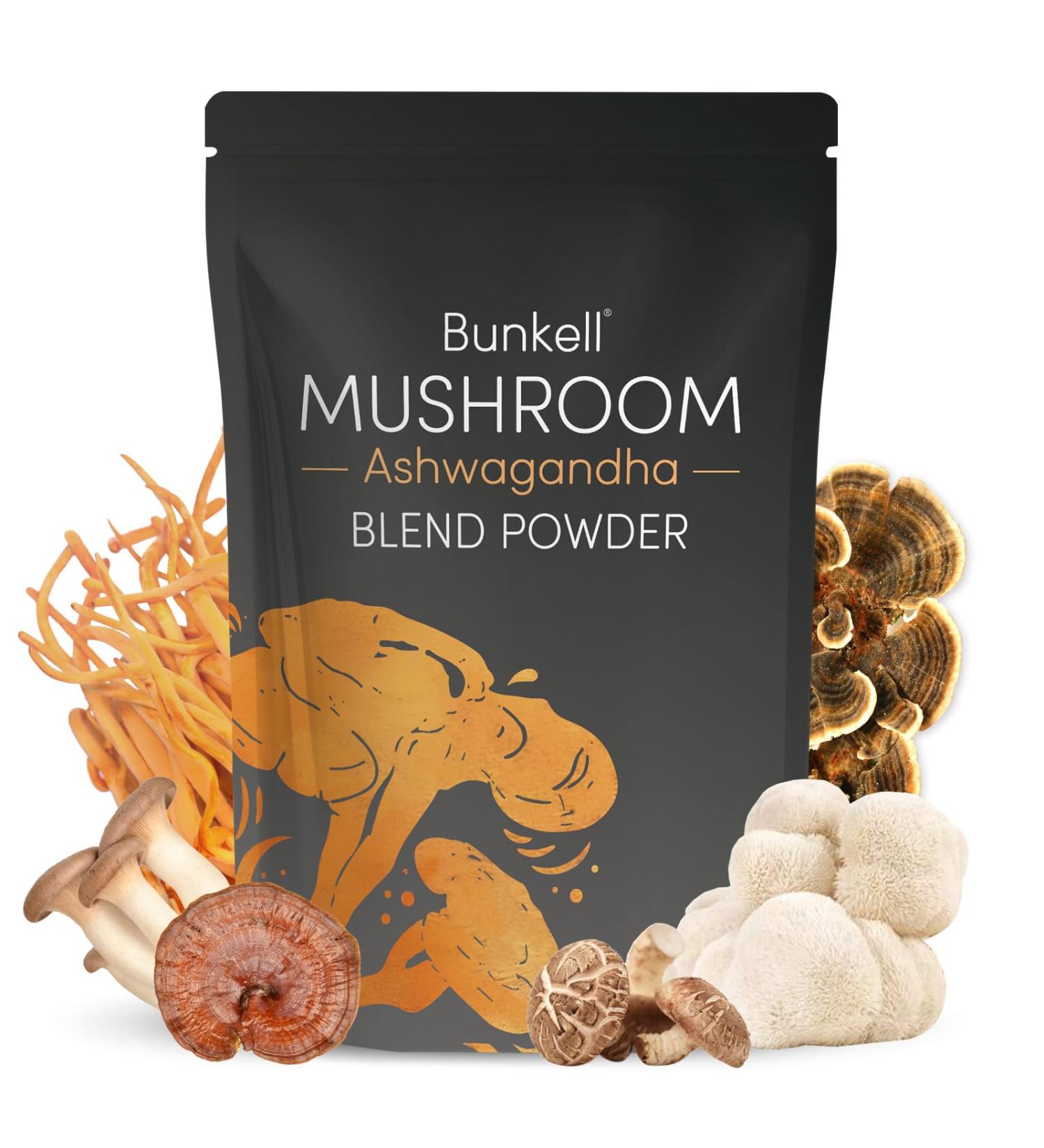 Ashwagandha Mushroom Powder Adaptogenic 10 Mushrooms Complex W/Ashwagandha - Lion's Mane Reishi Chaga & Maitake - Adaptogens Powder for Energy Cognitive & Immune Support 80 Servings Mushroom Powder 6.35 Ounce (Pack of 1) - Buy Online on GoSupps.com