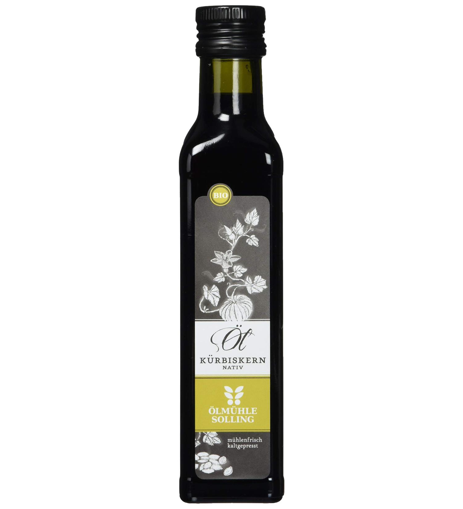  lm hle Solling Organic Pumpkin Seed Oil - 250ml | Premium Virgin Oil for Healthy Cooking & Dressing - Buy Online on GoSupps.com